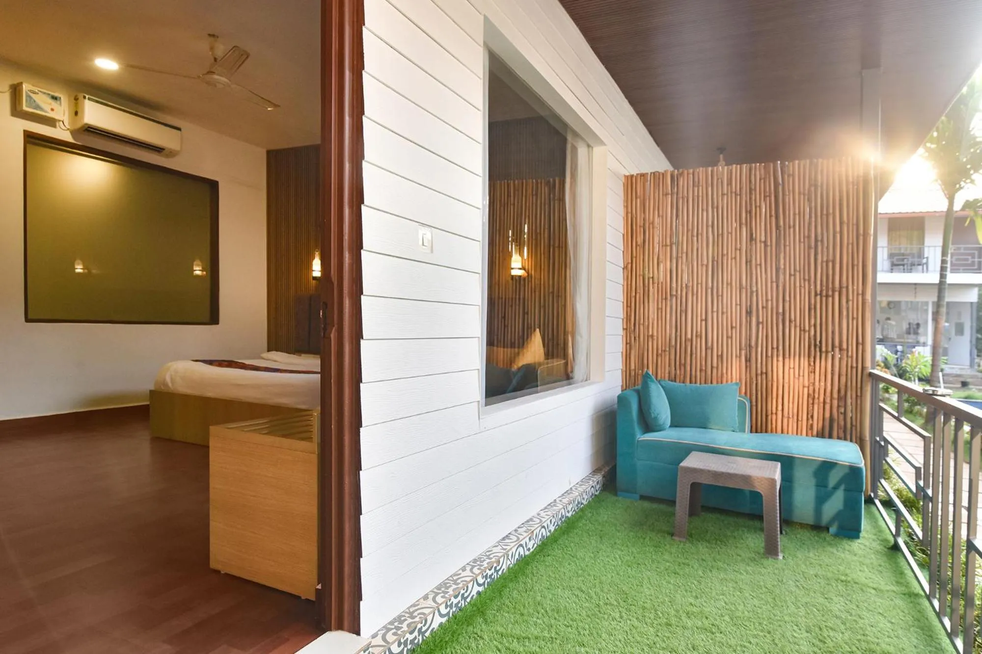 Balcony/Terrace in FabHotel Morjim Bliss - 500M From Morjim Beach