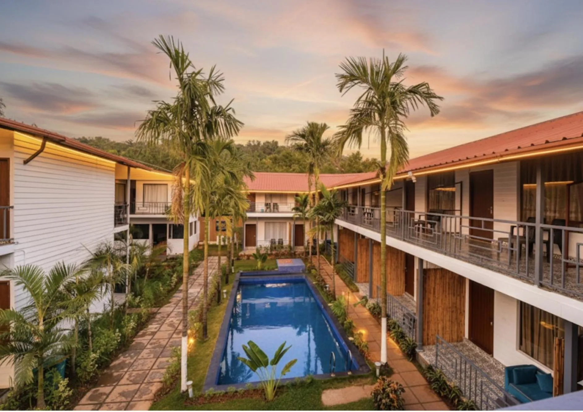 Swimming pool in FabHotel Morjim Bliss - 500M From Morjim Beach