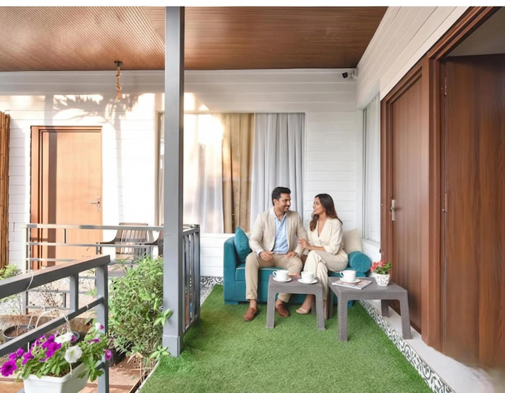 Seating area in FabHotel Morjim Bliss - 500M From Morjim Beach