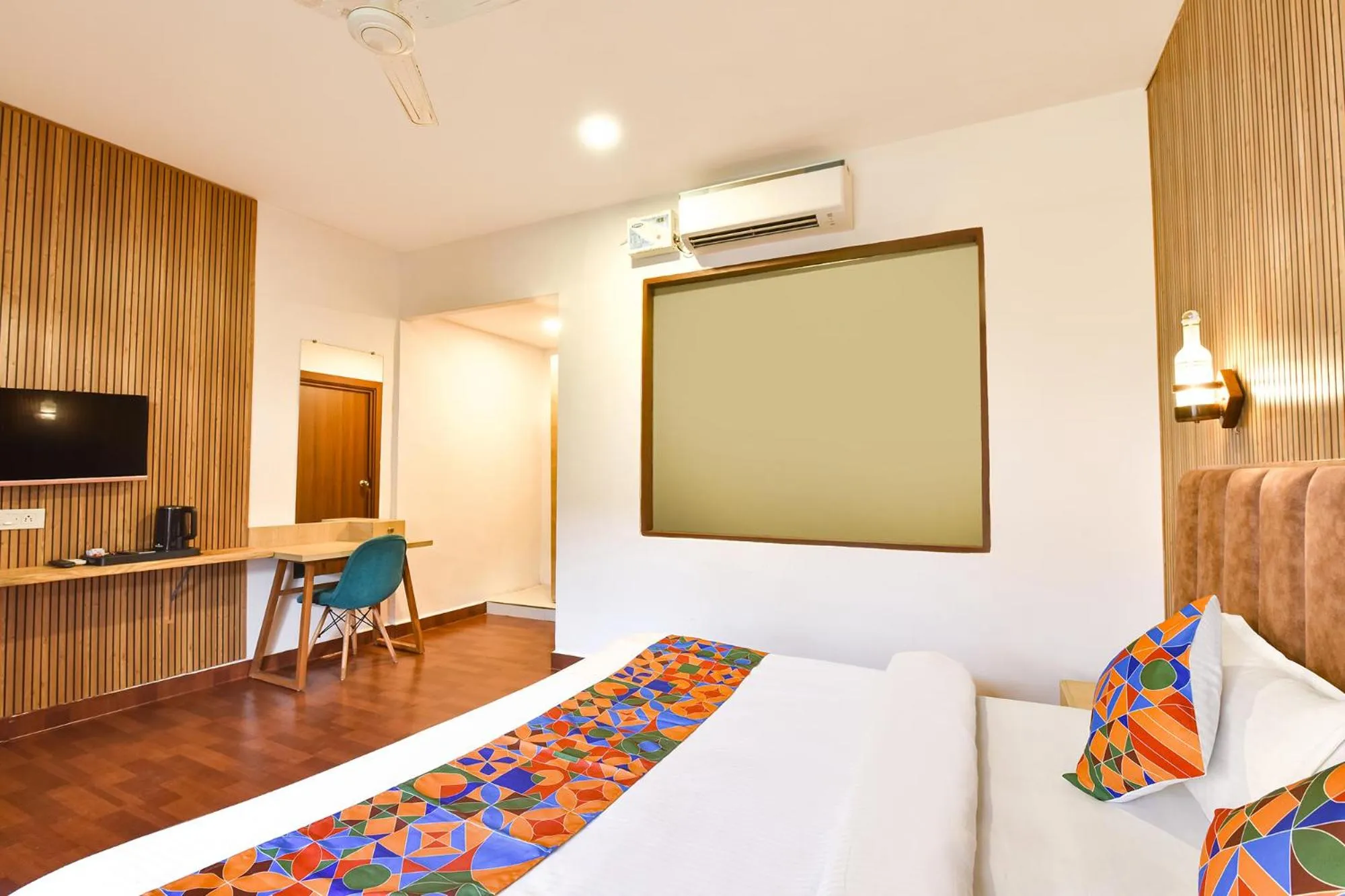 Bed in FabHotel Morjim Bliss - 500M From Morjim Beach