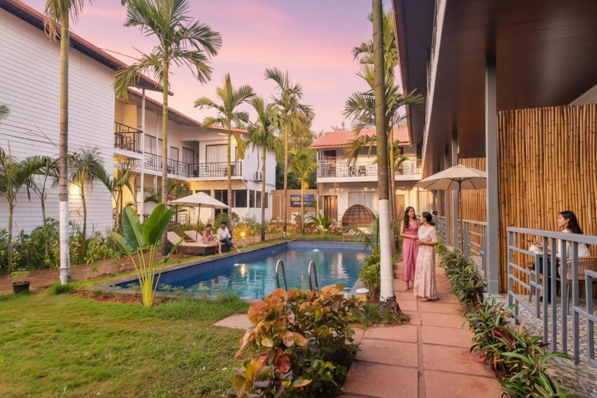 Swimming pool in FabHotel Morjim Bliss - 500M From Morjim Beach