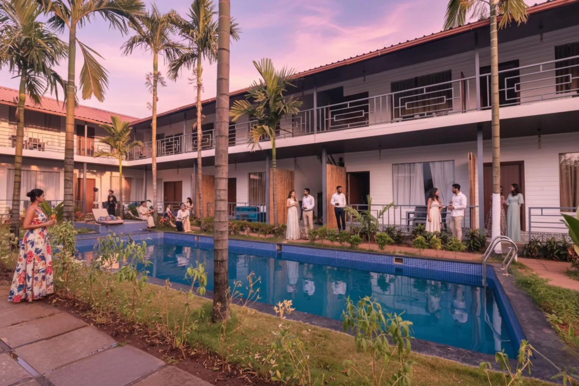 Swimming pool in FabHotel Morjim Bliss - 500M From Morjim Beach