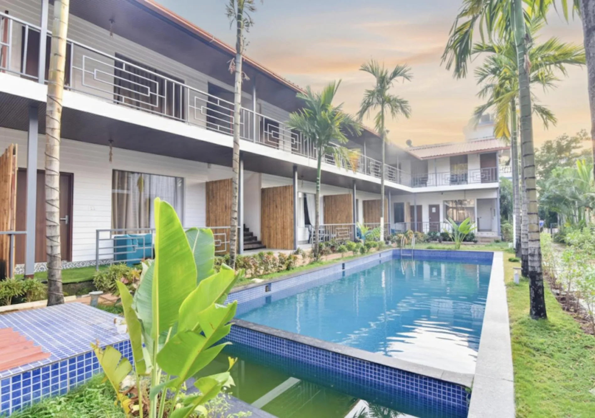 Swimming pool in FabHotel Morjim Bliss - 500M From Morjim Beach