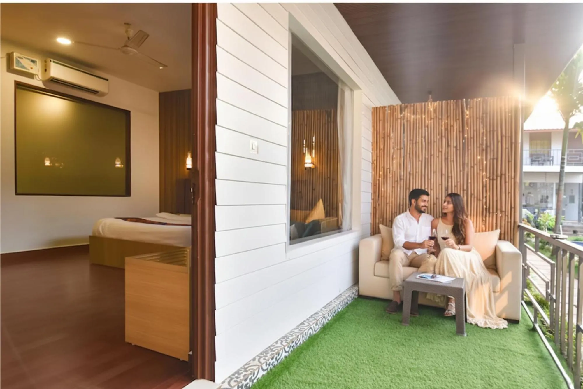 Bed in FabHotel Morjim Bliss - 500M From Morjim Beach