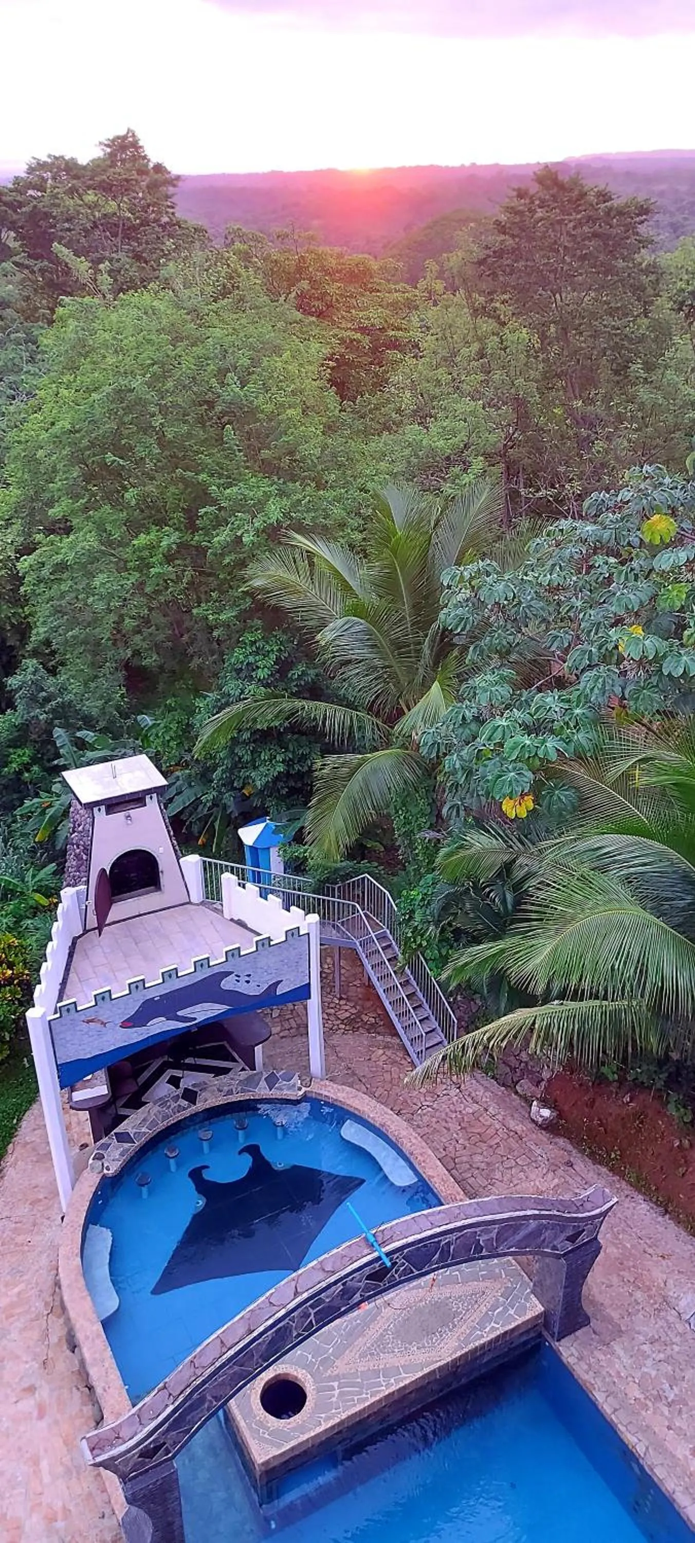 Pool view in El Castillo Monte Campana