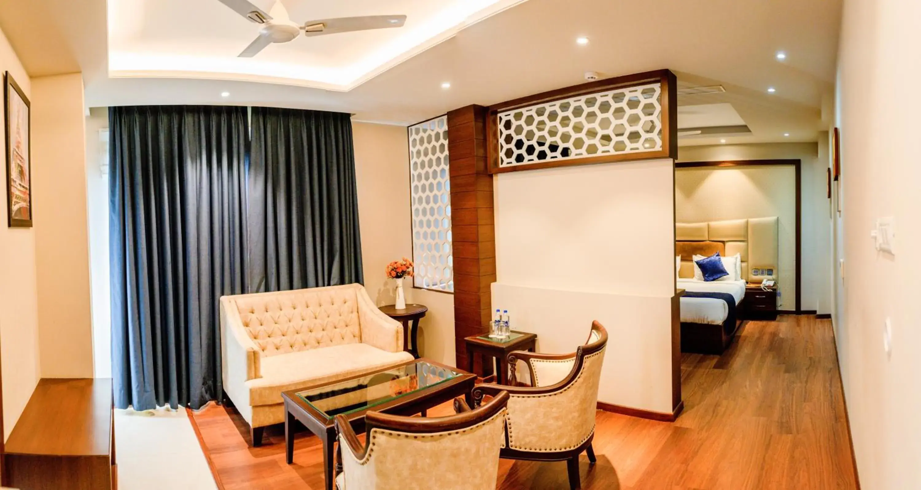 Seating area, Bed in juSTa Palampur Resort & Convention Centre Seating area, Bed in juSTa Palampur Resort & Convention Centre