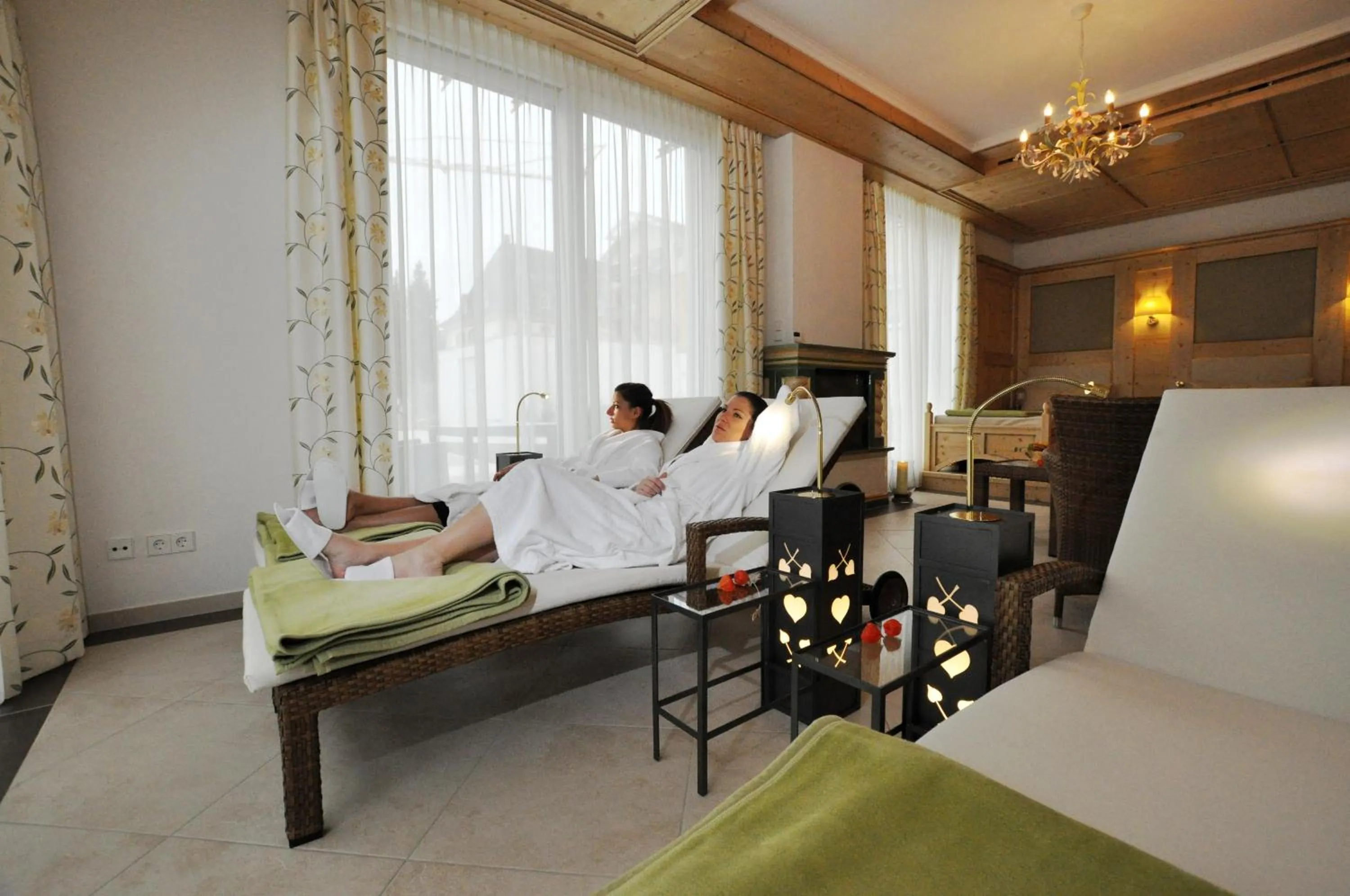 Sauna, Bed in Wohlfühlhotel Bercher