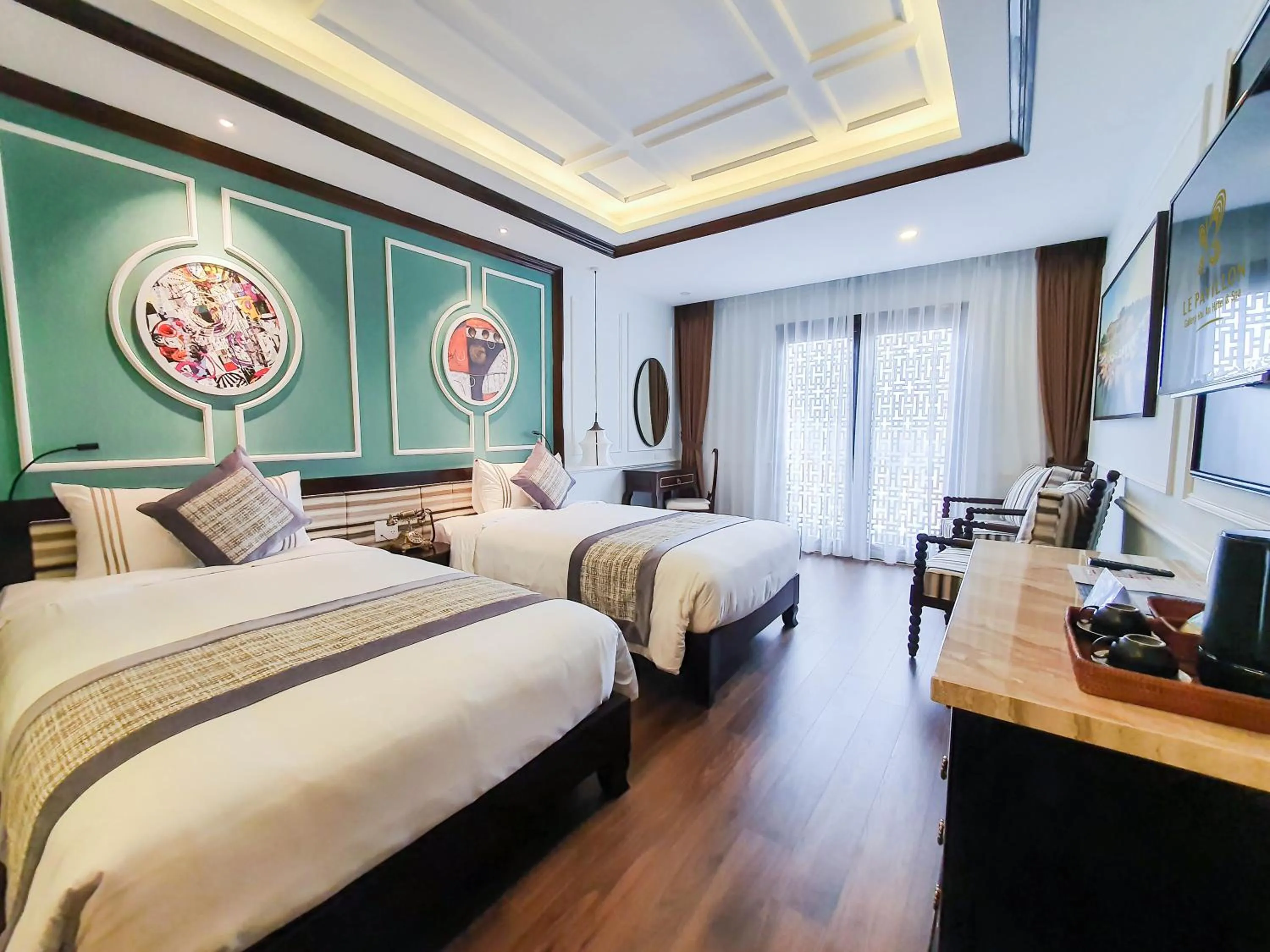 Bed in Le Pavillon Hoi An Gallery Hotel & Spa