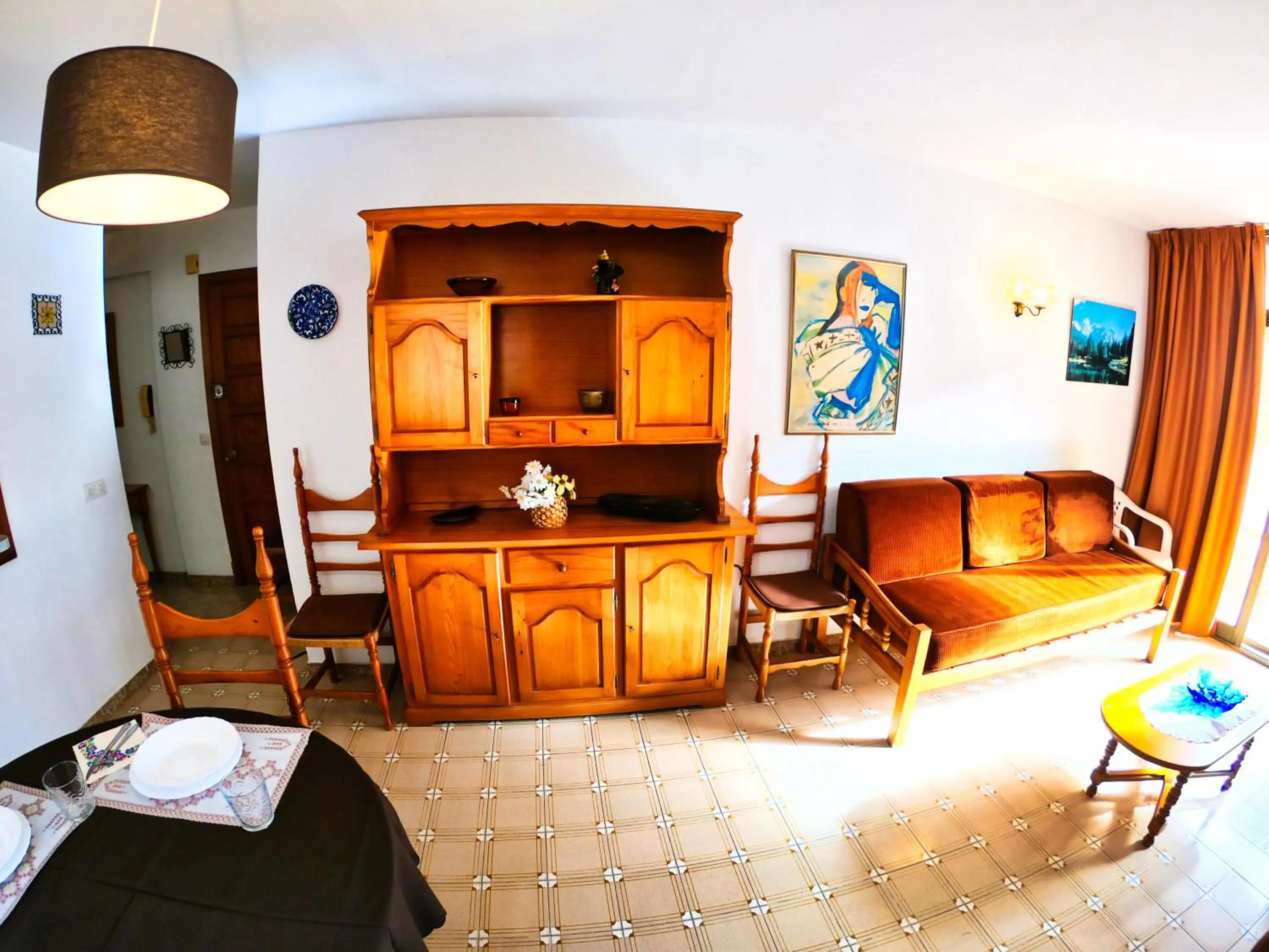 Living room, Bed in Bonaire Paguera