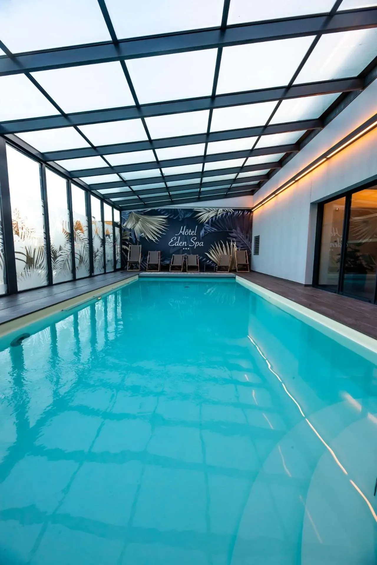 Pool view in Brit Hotel Eden SPA Honfleur