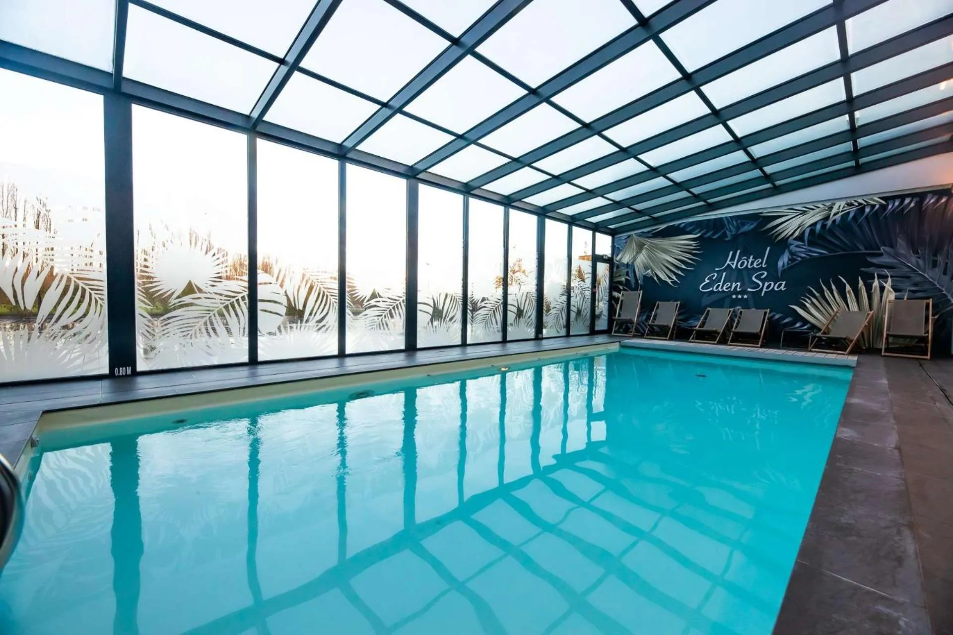 Pool view in Brit Hotel Eden SPA Honfleur