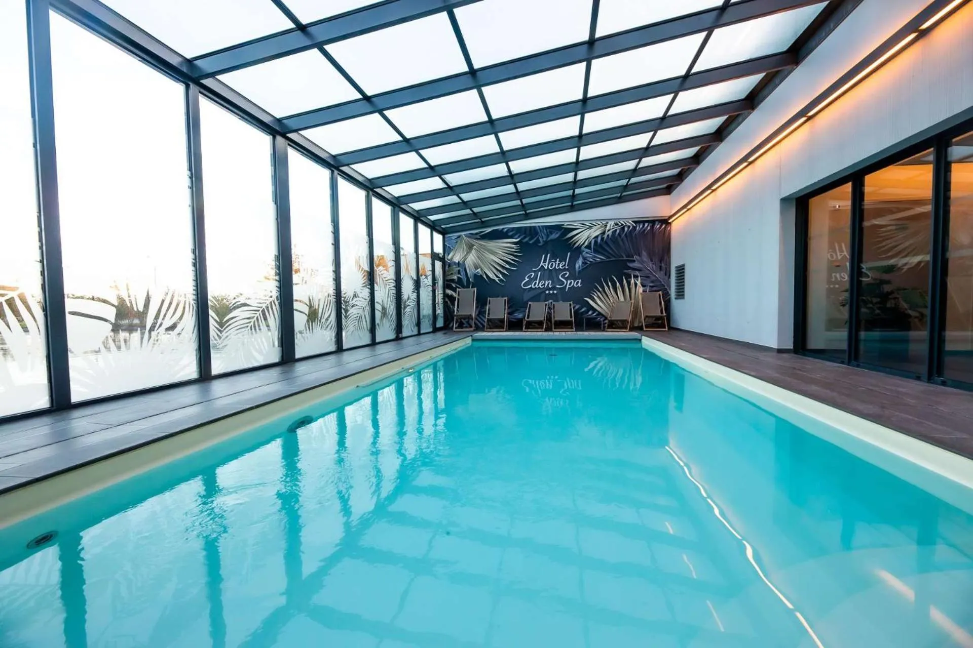 Pool view in Brit Hotel Eden SPA Honfleur