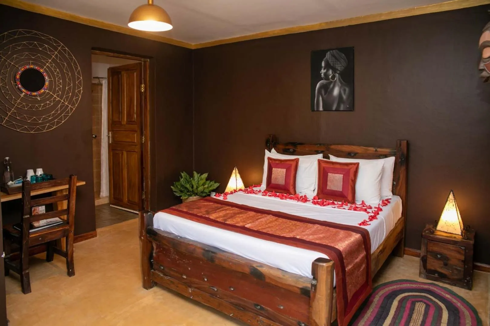 Bedroom, Bed in Kibanda Natural Kendwa Villa