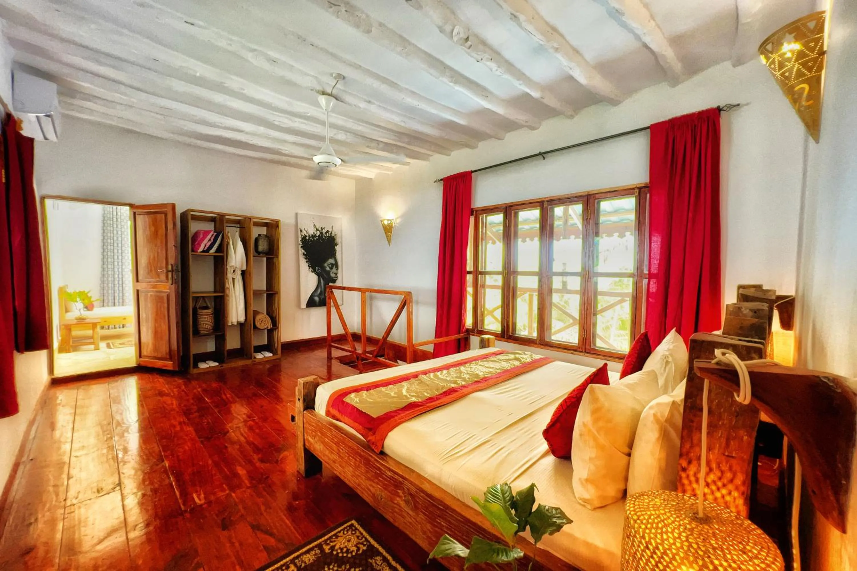 Bedroom, Bed in Kibanda Natural Kendwa Villa