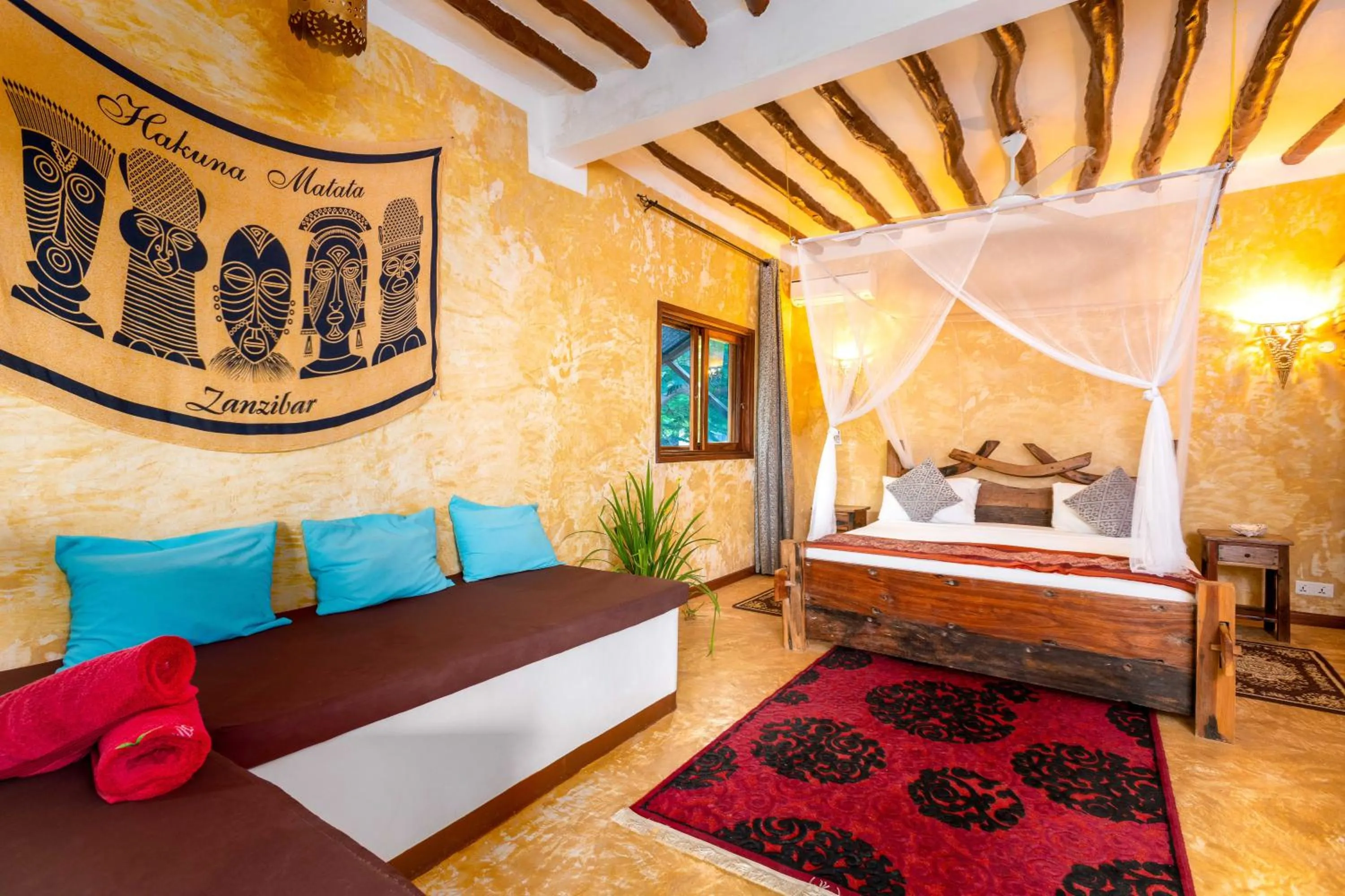 Photo of the whole room, Bed in Kibanda Natural Kendwa Villa