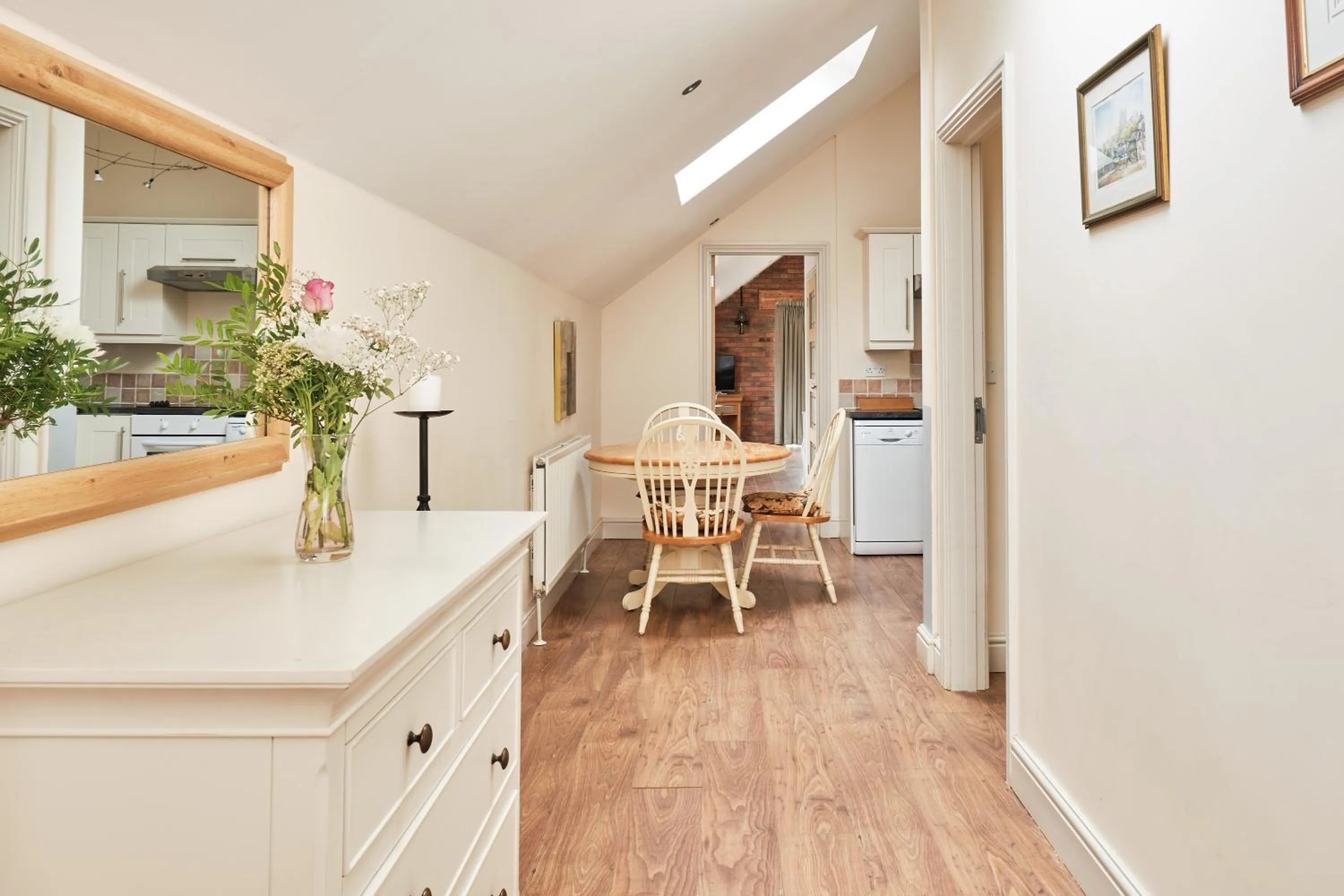 Dining area in Bridge House Barn