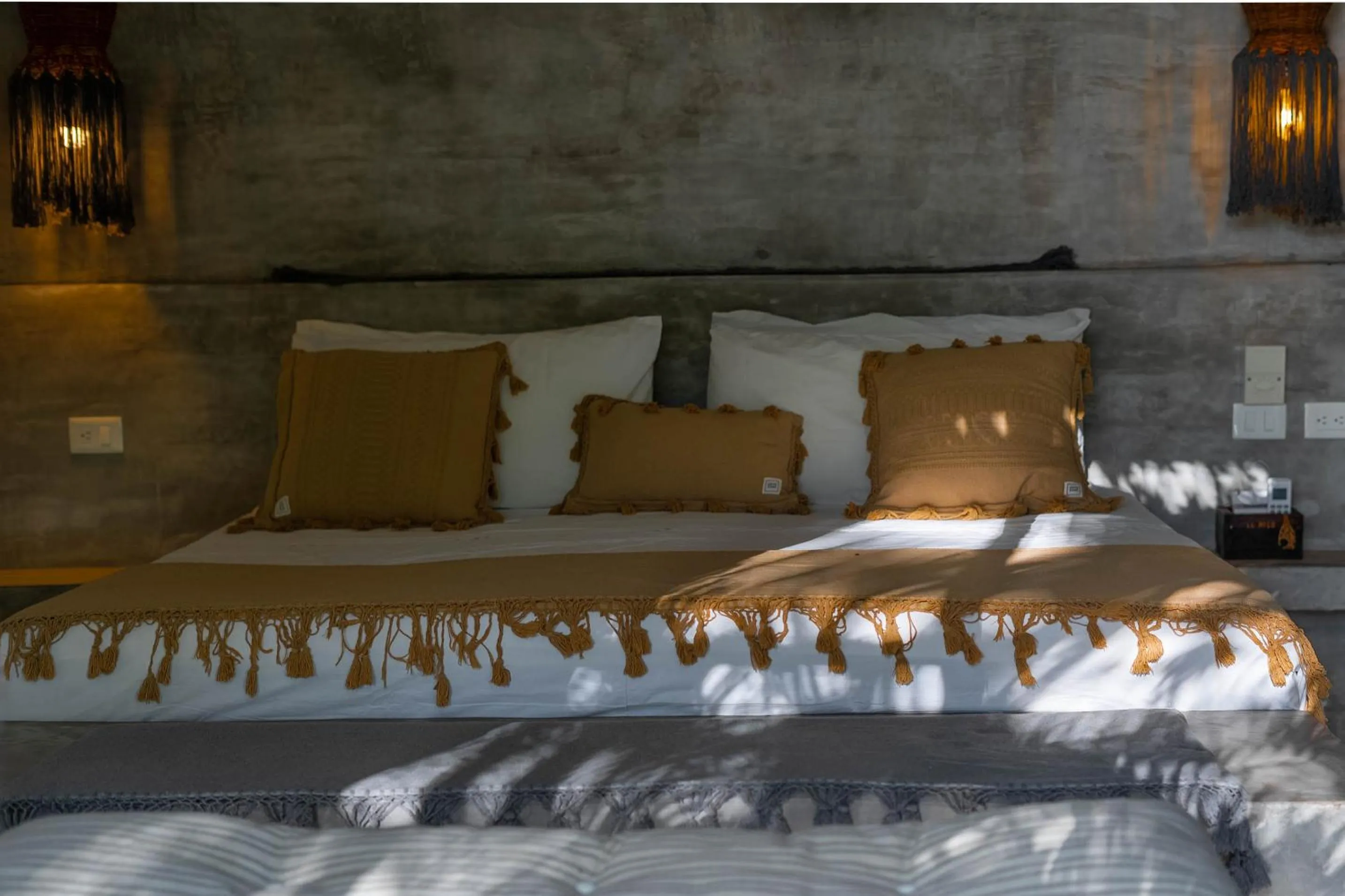 fireplace, Bed in Boutique Hotel EL NIDO Holbox