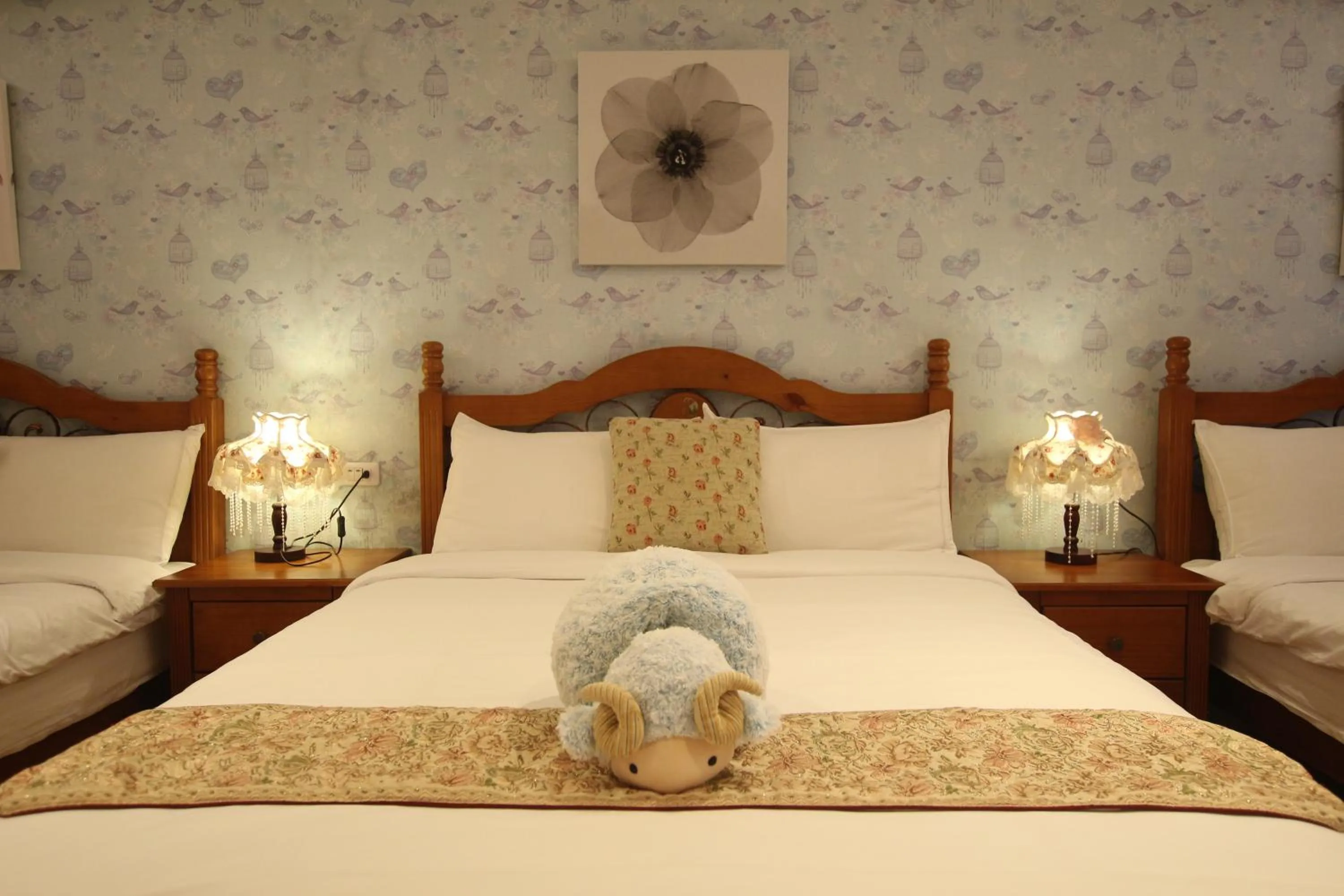 Decorative detail, Bed in Yilan Pine Villa Homestay