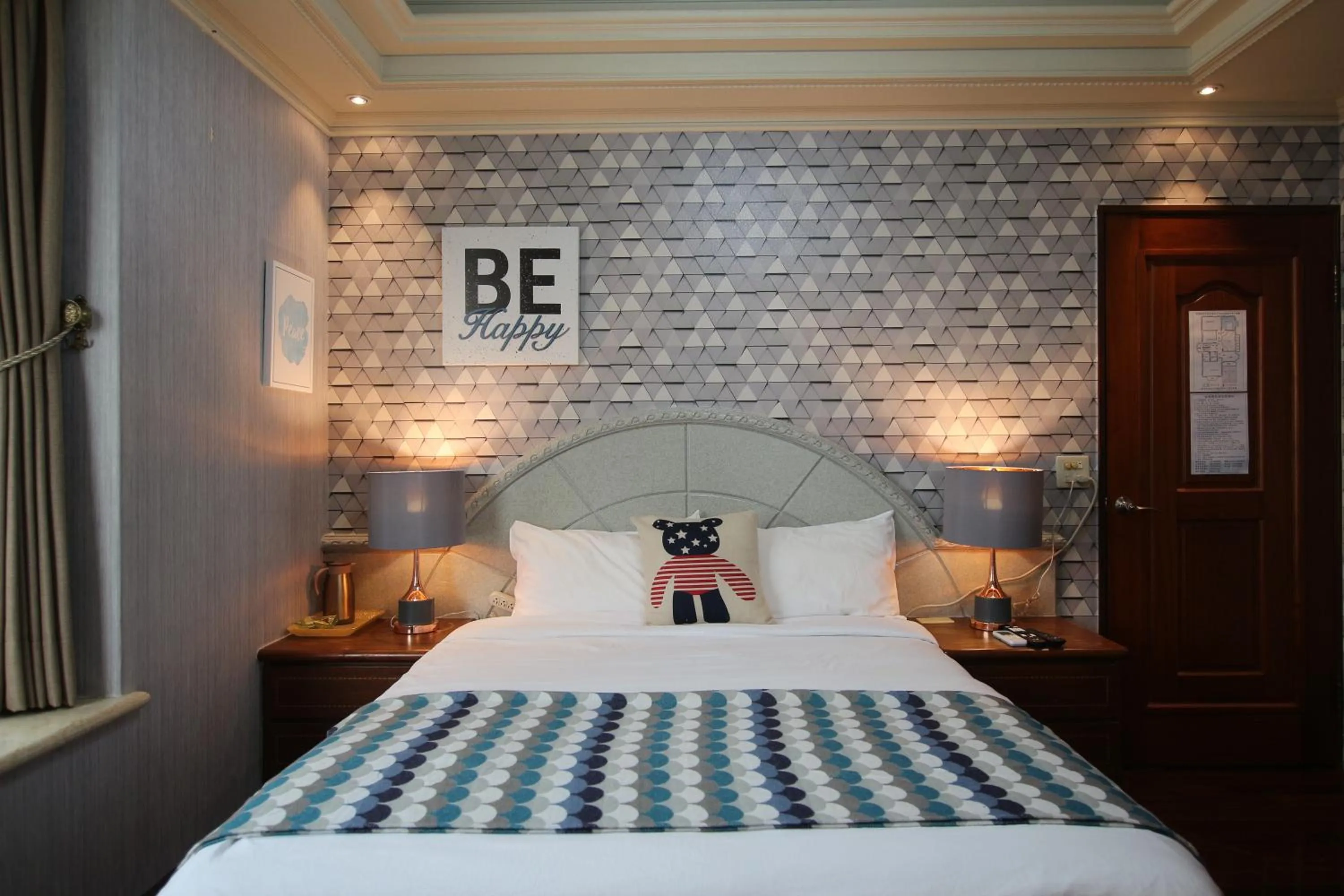 Decorative detail, Bed in Yilan Pine Villa Homestay