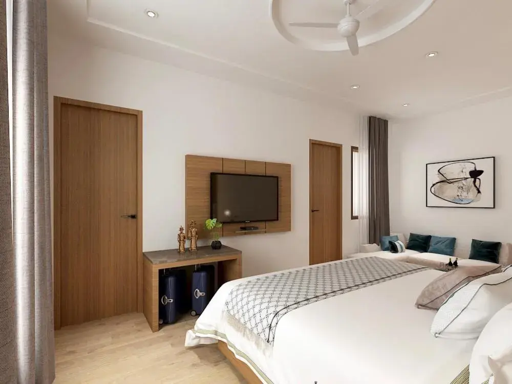 Bed in Hotel Bhoomivilas Bed in Hotel Bhoomivilas