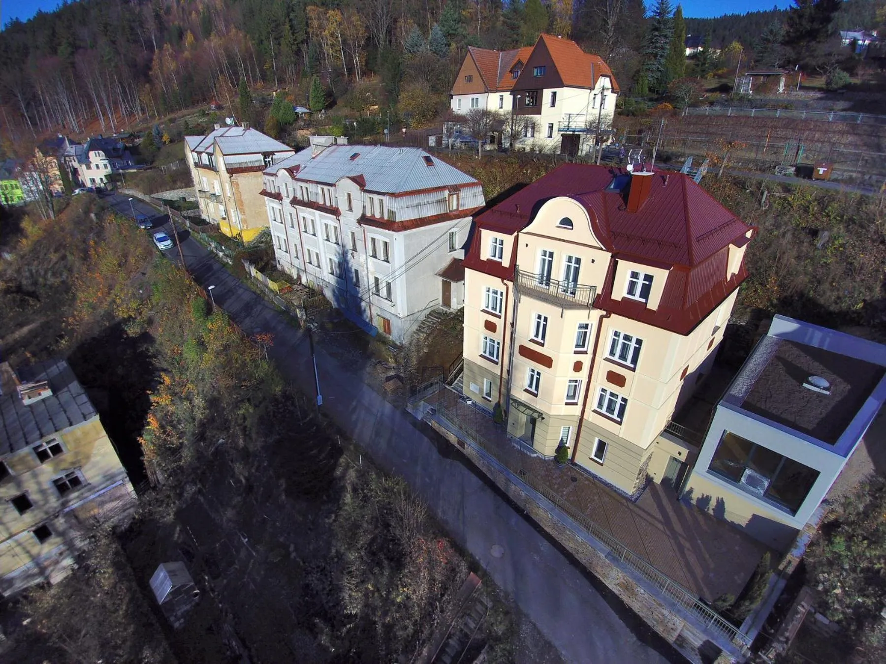 Bird's eye view in APARTMÁNY ADAM