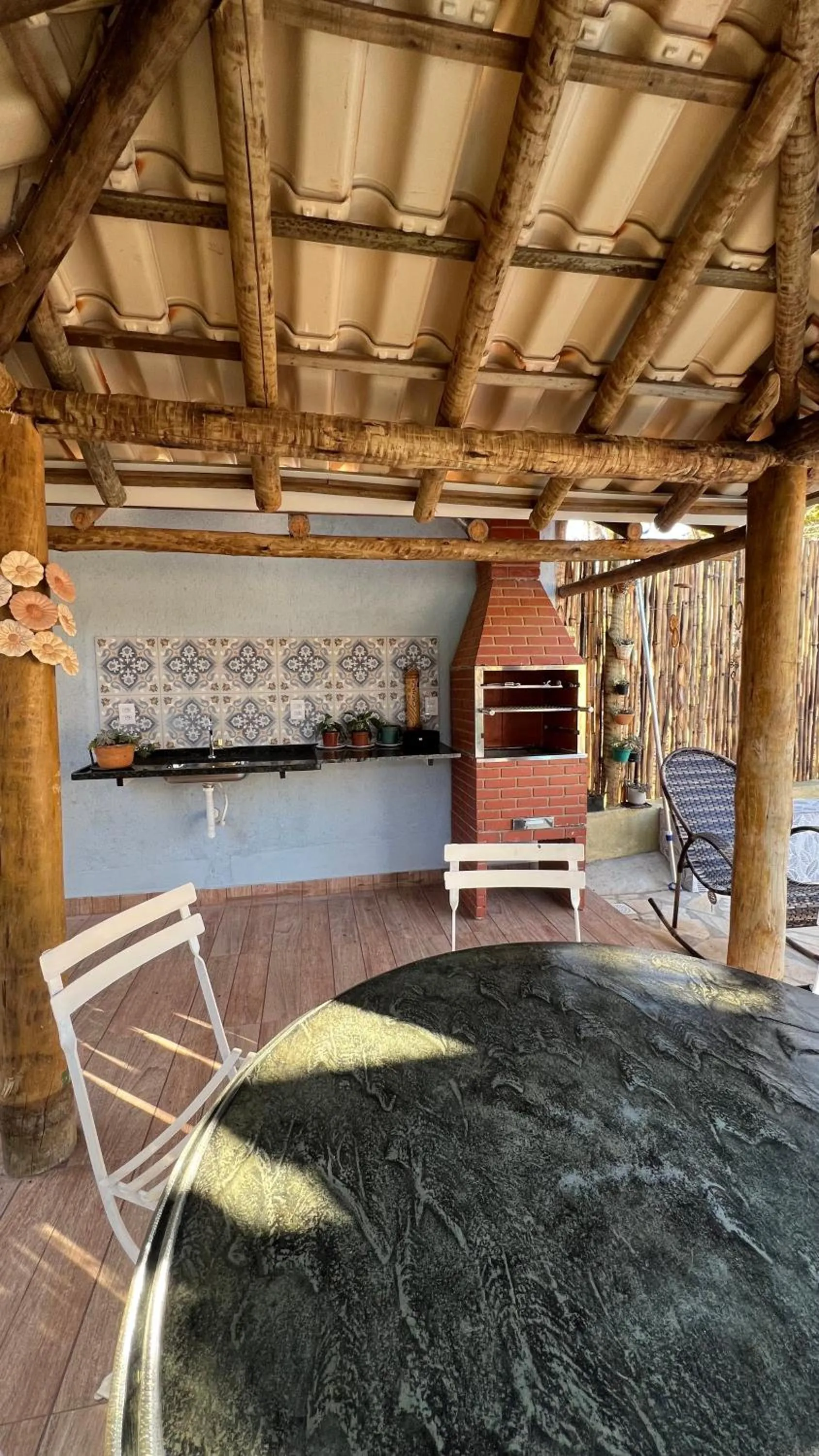Seating area in Pousada Casa redonda
