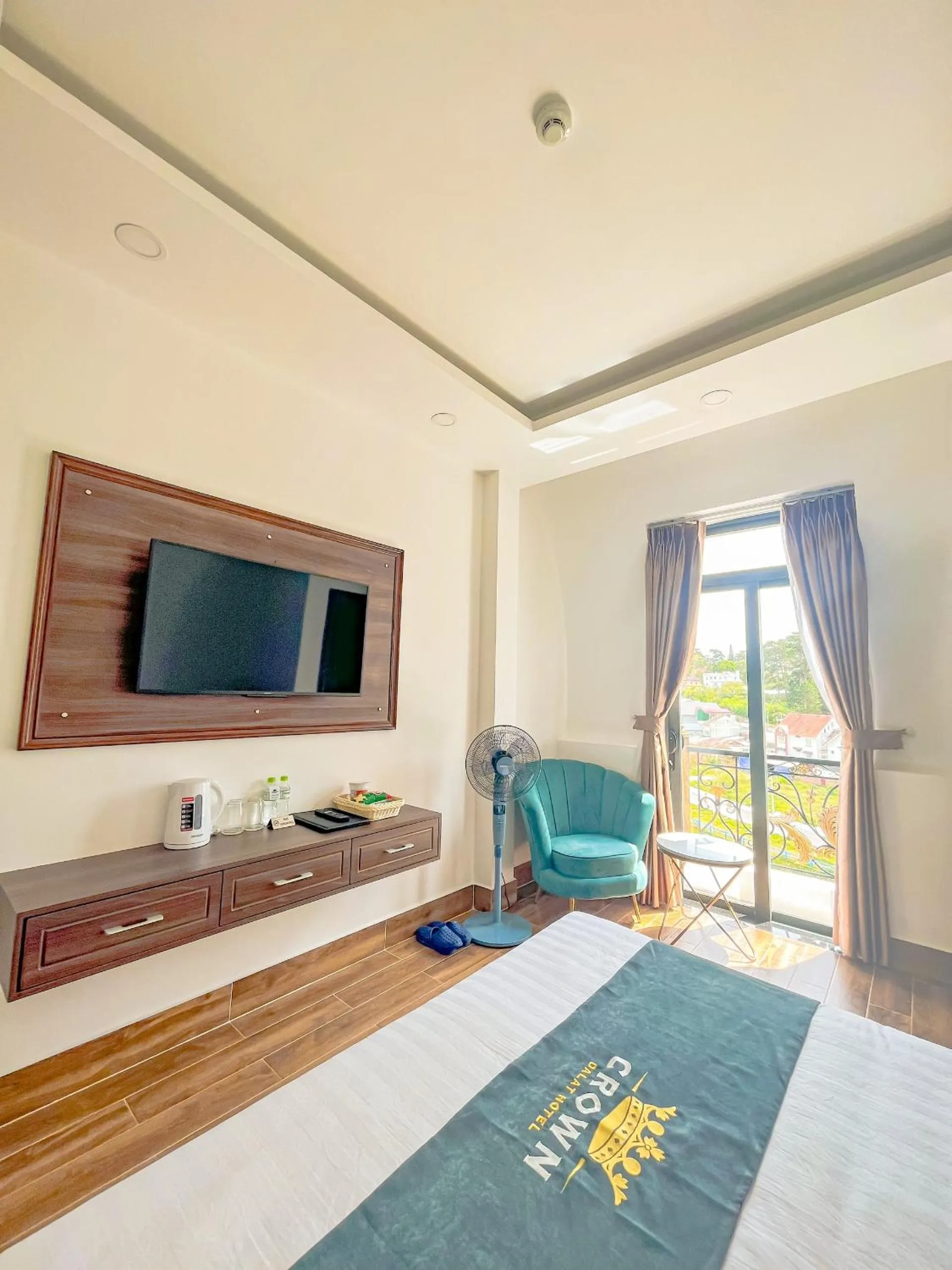 Bed in Crown Dalat Hotel