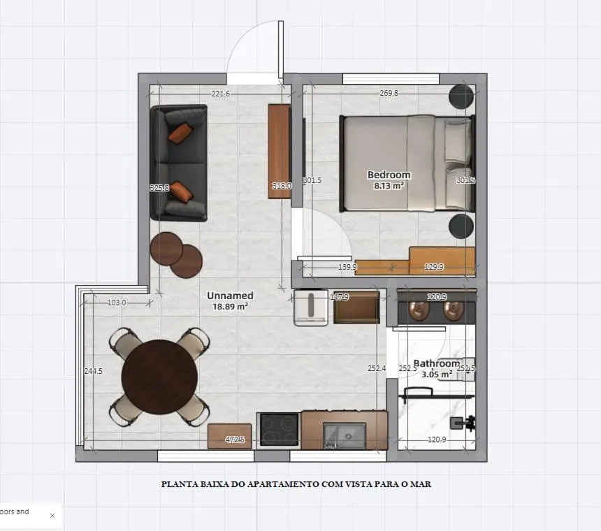 Floor plan in Calamar Flats Paraty