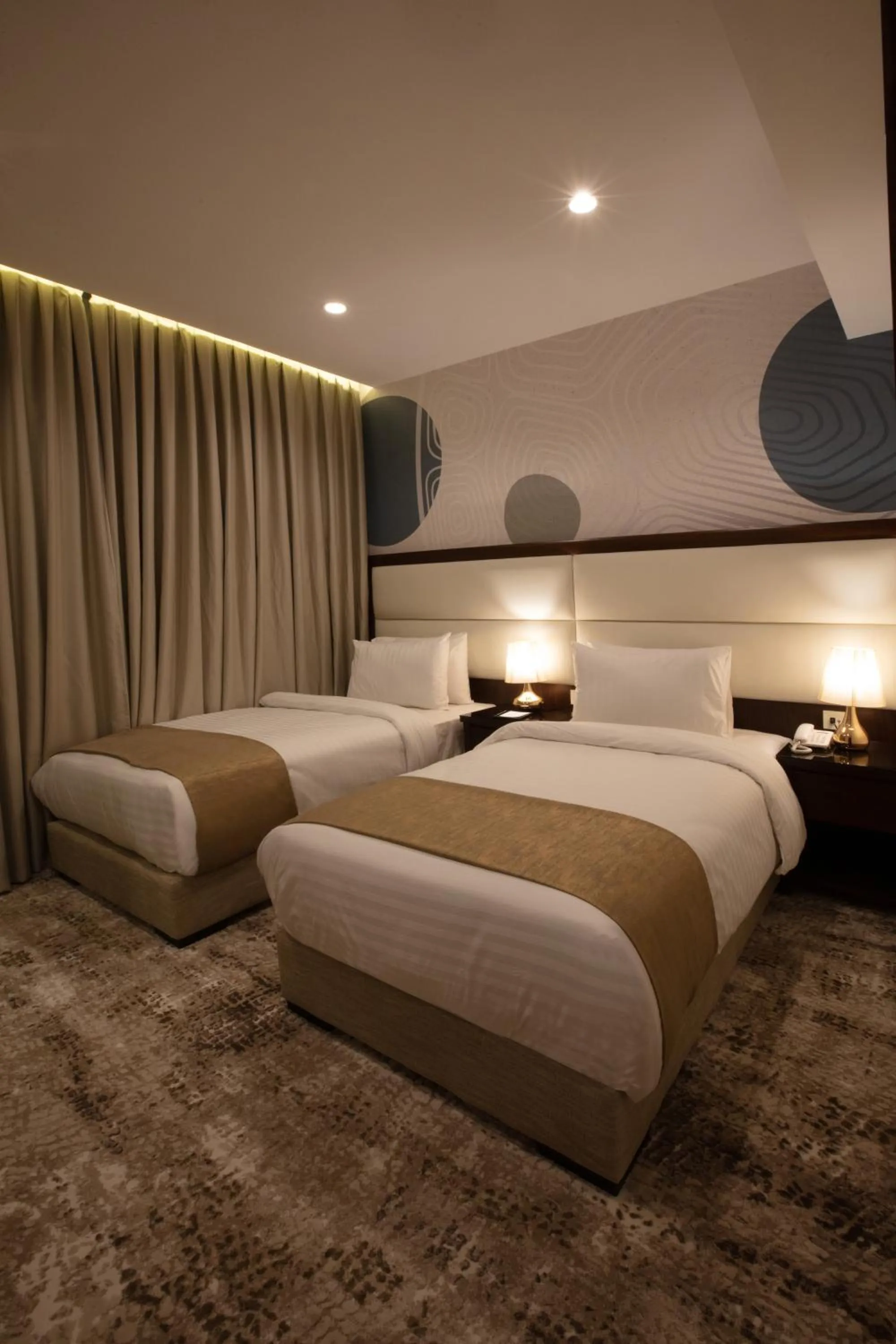 Bed in Seas Hotel Amman