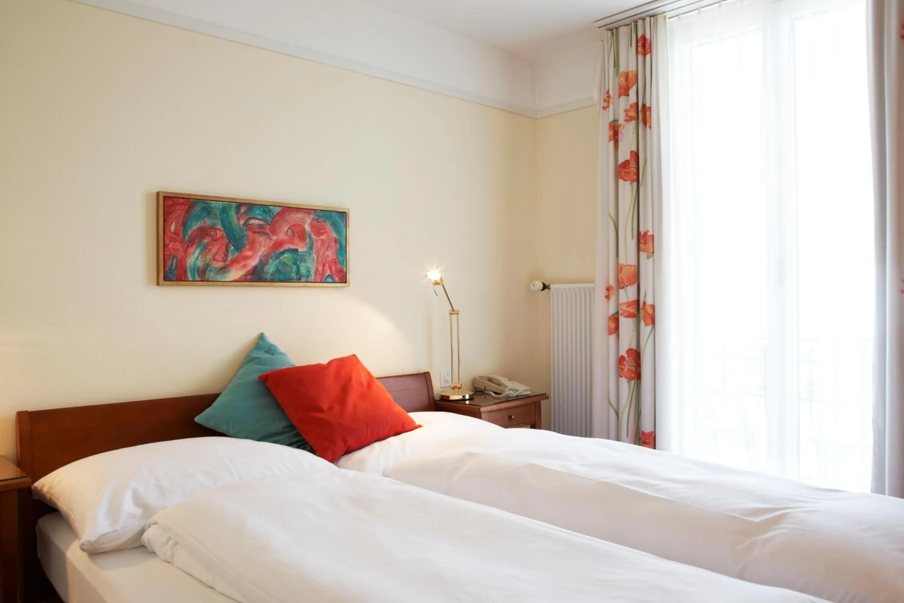 Bed in Seehotel Gotthard