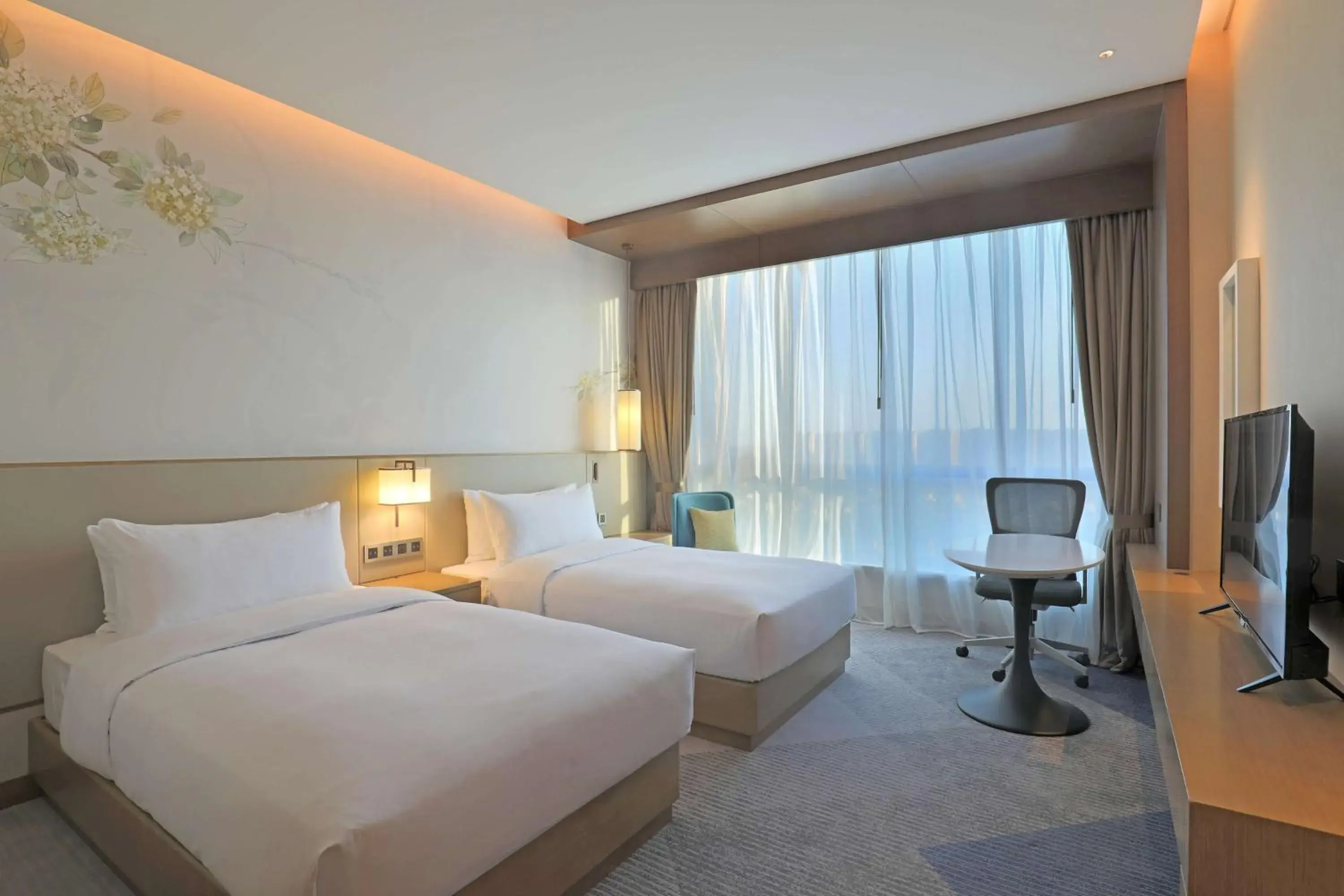Bed in Hilton Garden Inn Changzhou Jintan Bed in Hilton Garden Inn Changzhou Jintan