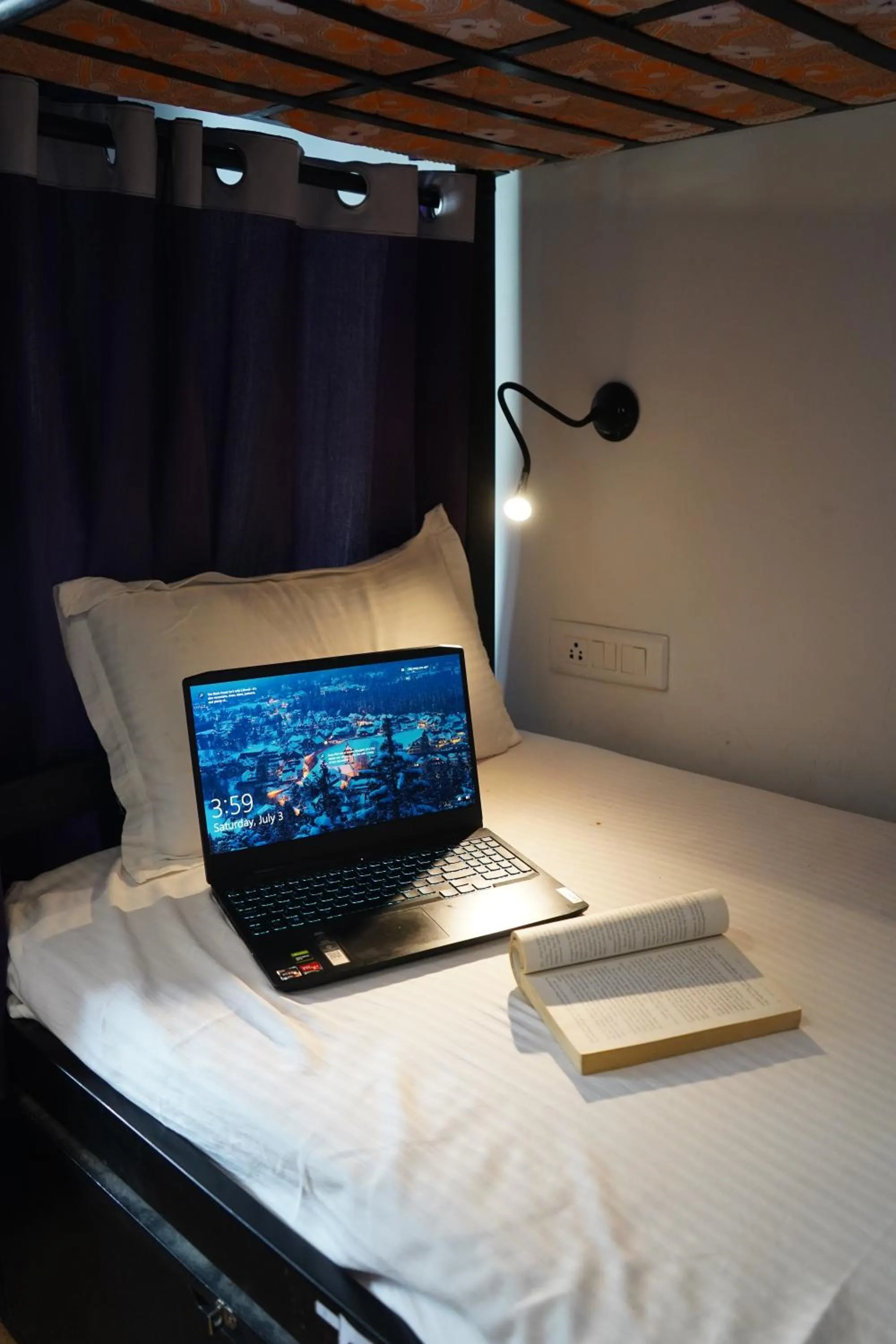 Bed in Joey's Hostel Rishikesh