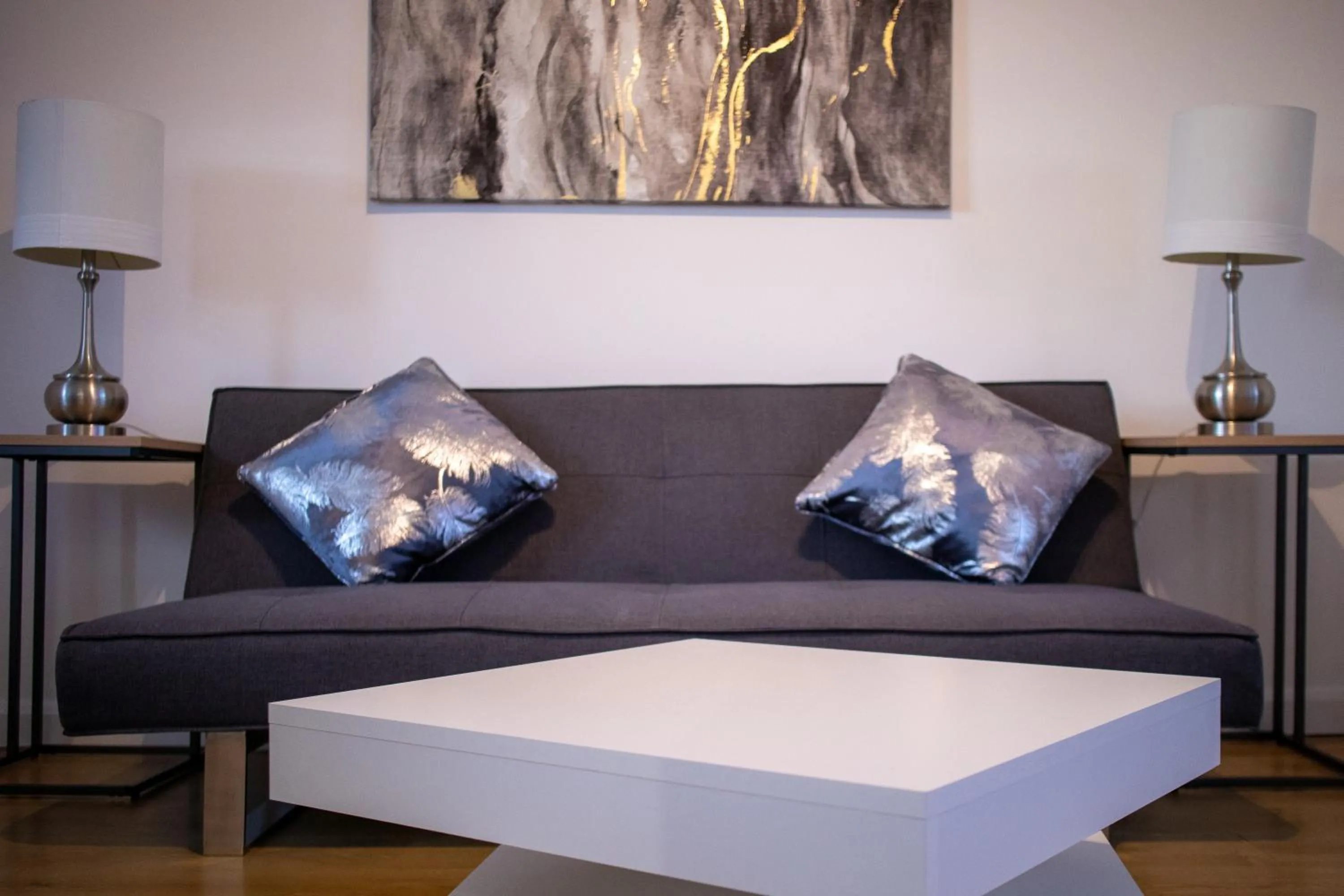 Living room in Silver City Apartments, Historic Apartment