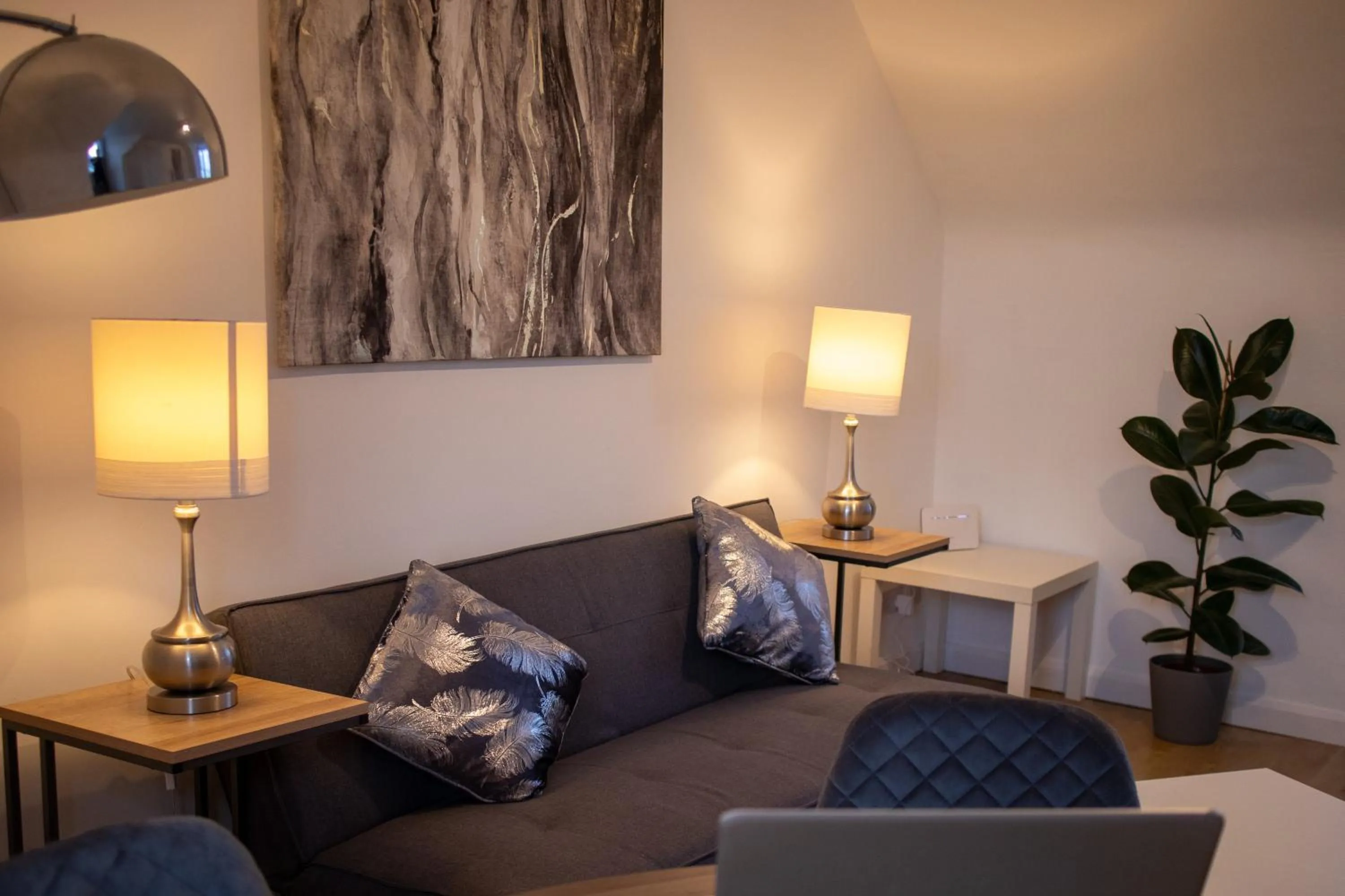 Living room in Silver City Apartments, Historic Apartment
