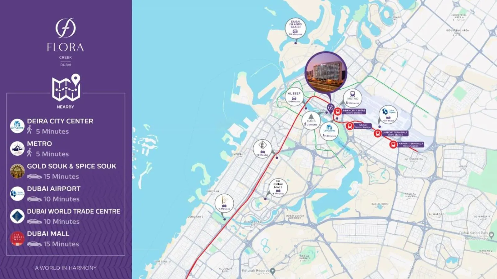 Neighbourhood in Flora Creek Deluxe Hotel Apartments, Dubai