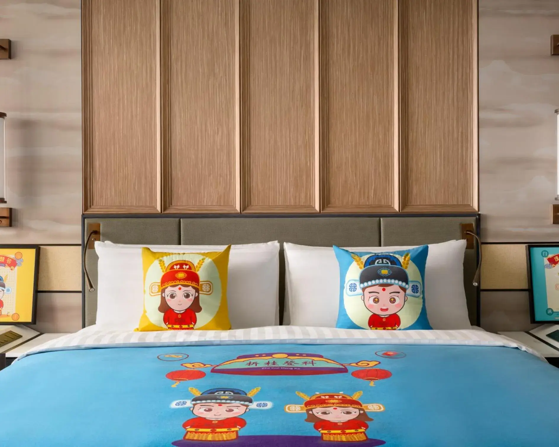 Decorative detail, Bed in Shangri-La Putian Onsen Resort Hotel Decorative detail, Bed in Shangri-La Putian Onsen Resort Hotel