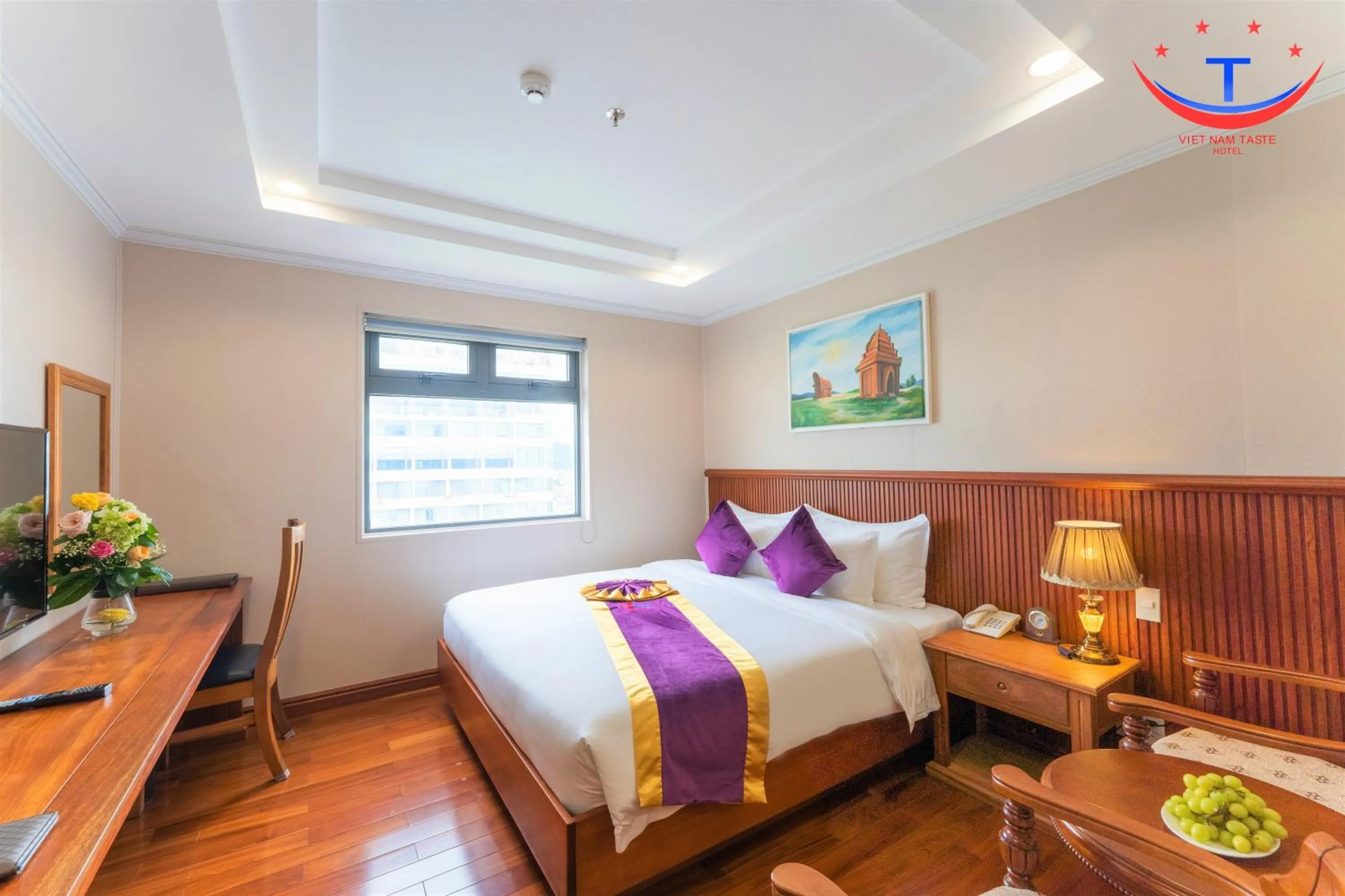 Bedroom, Bed in Vietnam Taste Hotel Quy Nhon - Beachfront