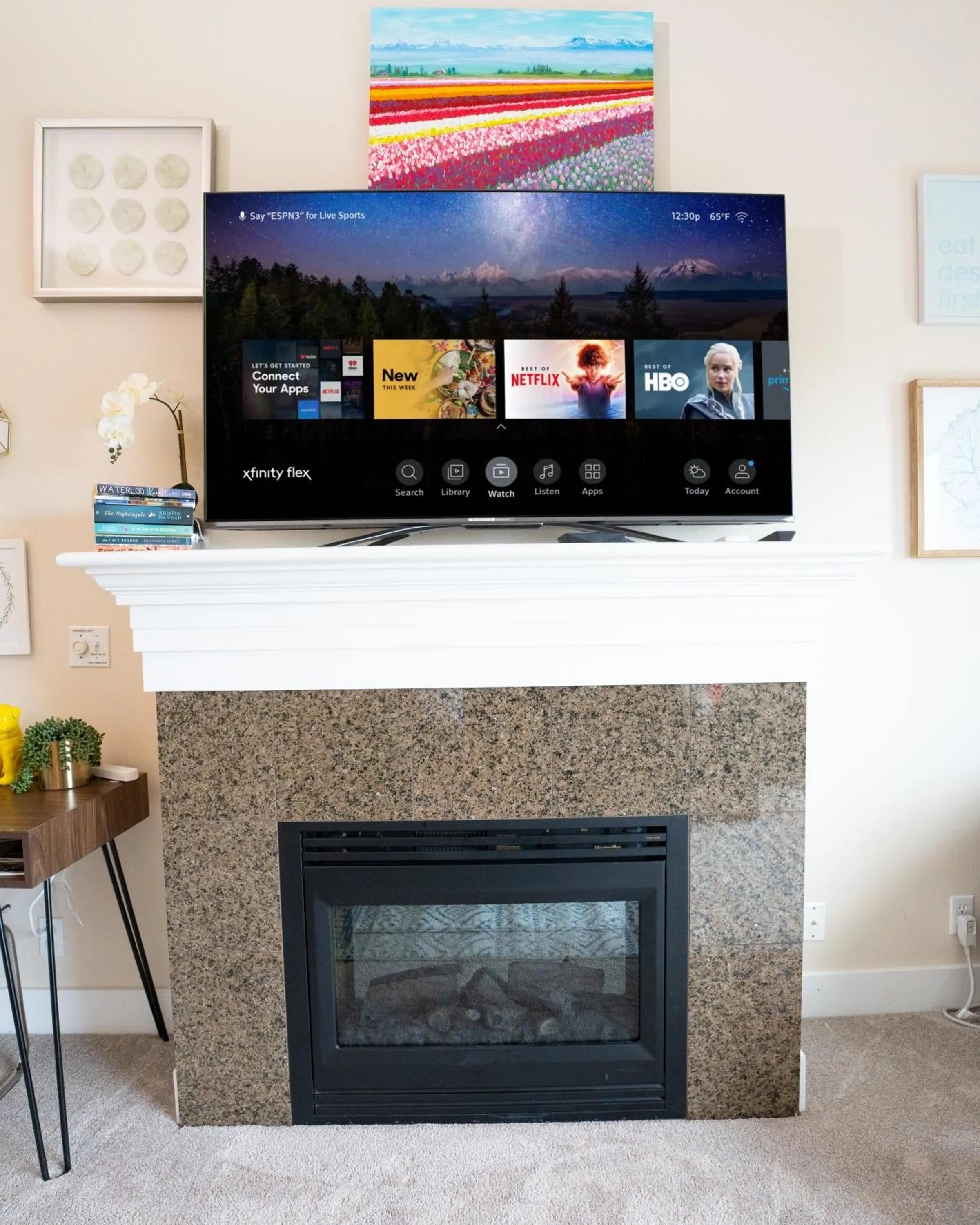 TV and multimedia in Top Floor Water View Oasis near Space Needle & Cruise