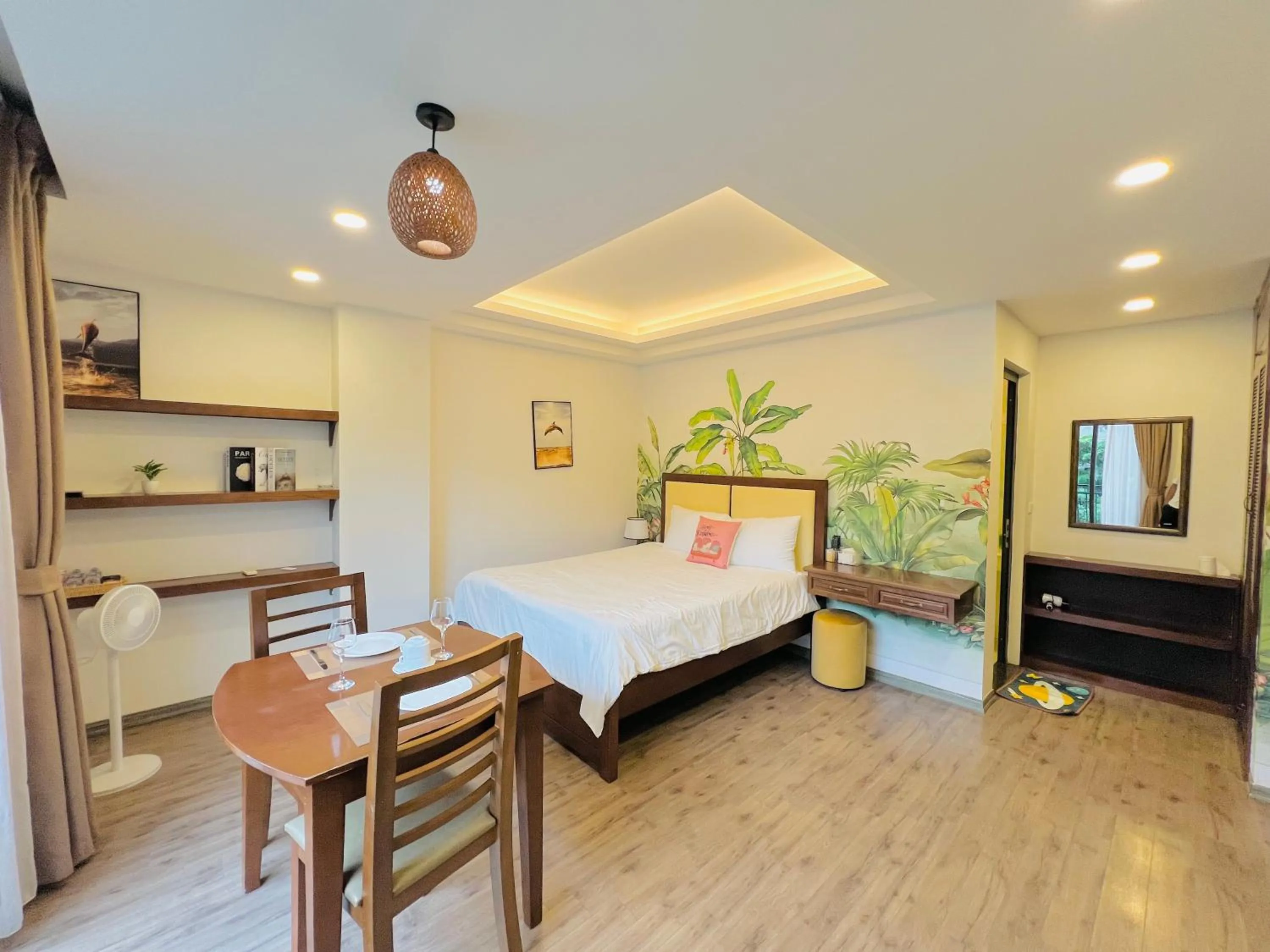 Bedroom, Bed in T98 Westlake Quang An - Tay ho Center Garden View Studio!