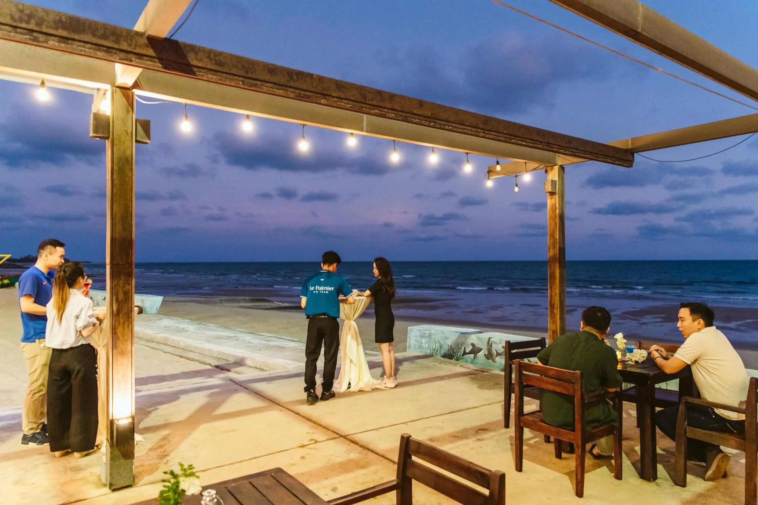 Lounge or bar in Le Palmier Ho Tram Resort - Beachfront with Private Beach