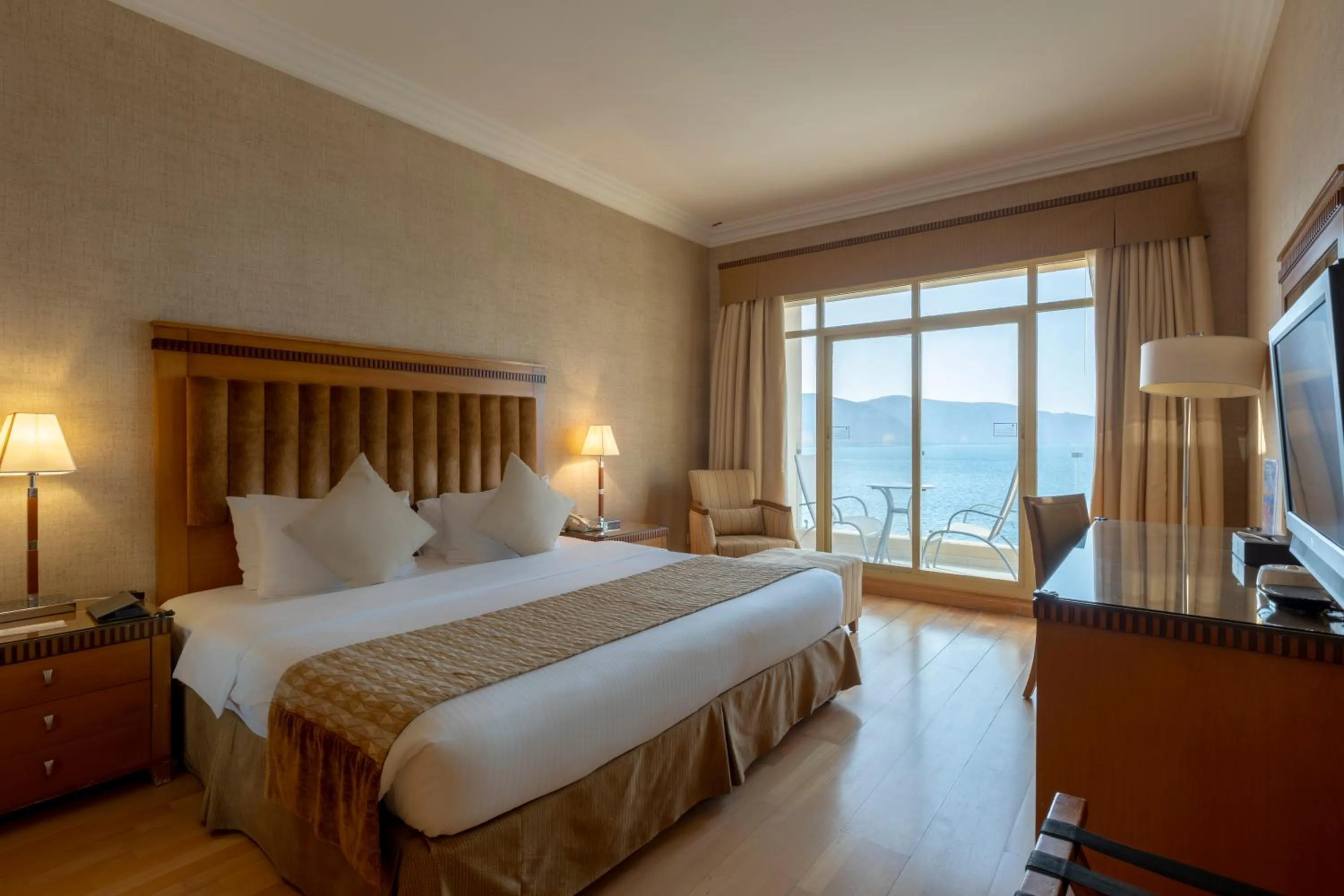 Bed in Atana Khasab Hotel