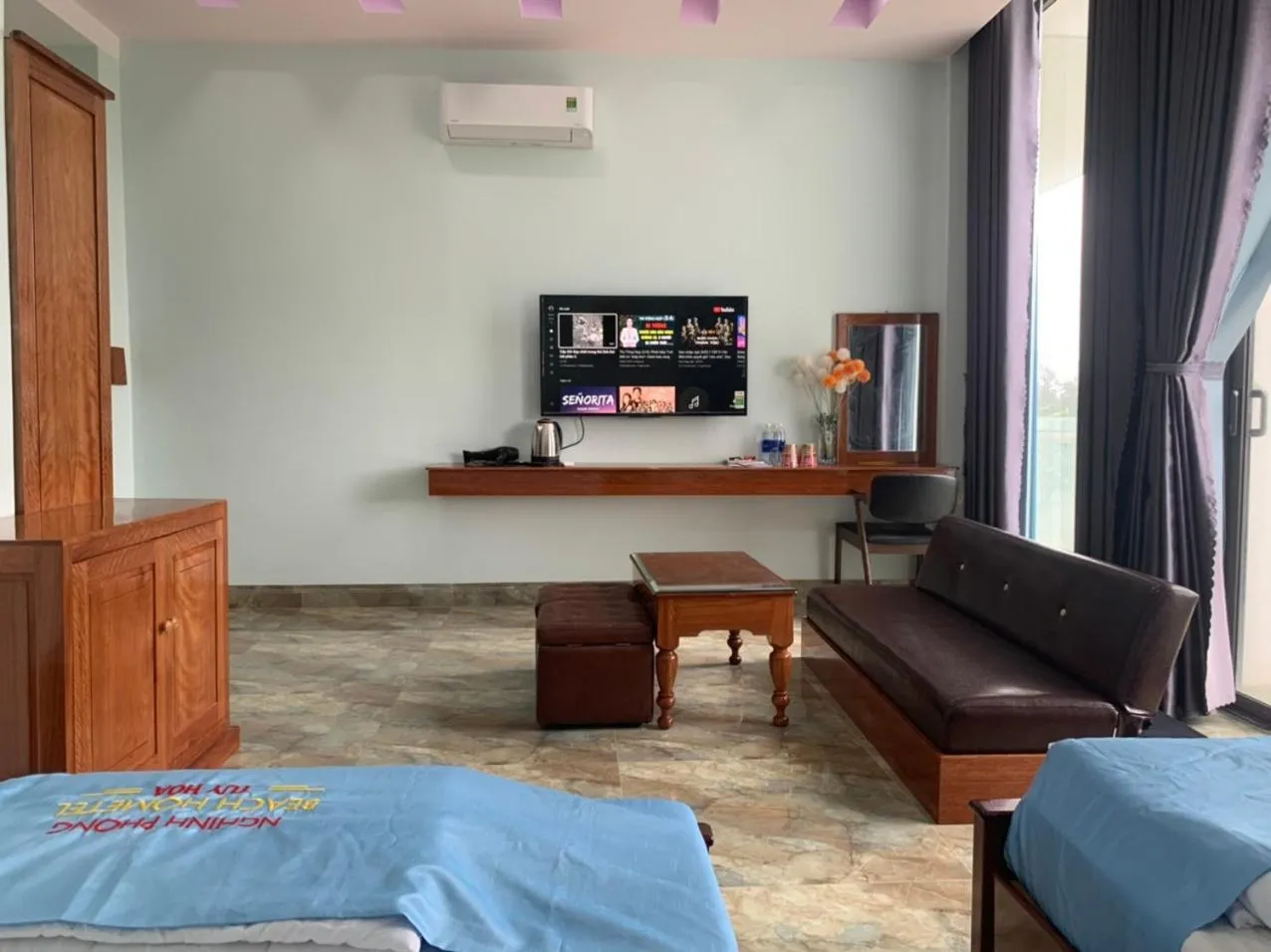 Bed in Khách sạn Nghinh Phong Beach Tuy Hòa