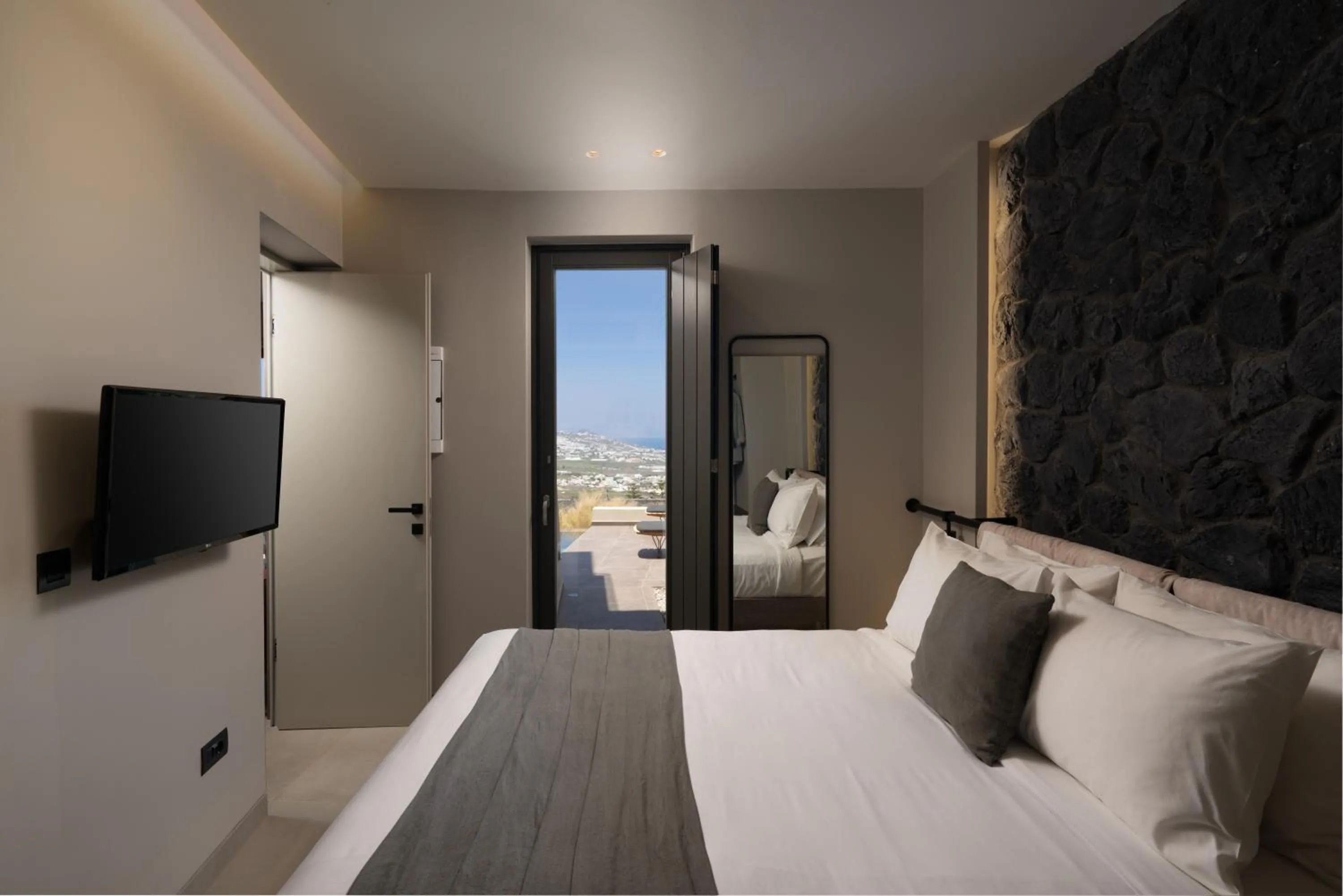 Bed in Apikia Santorini