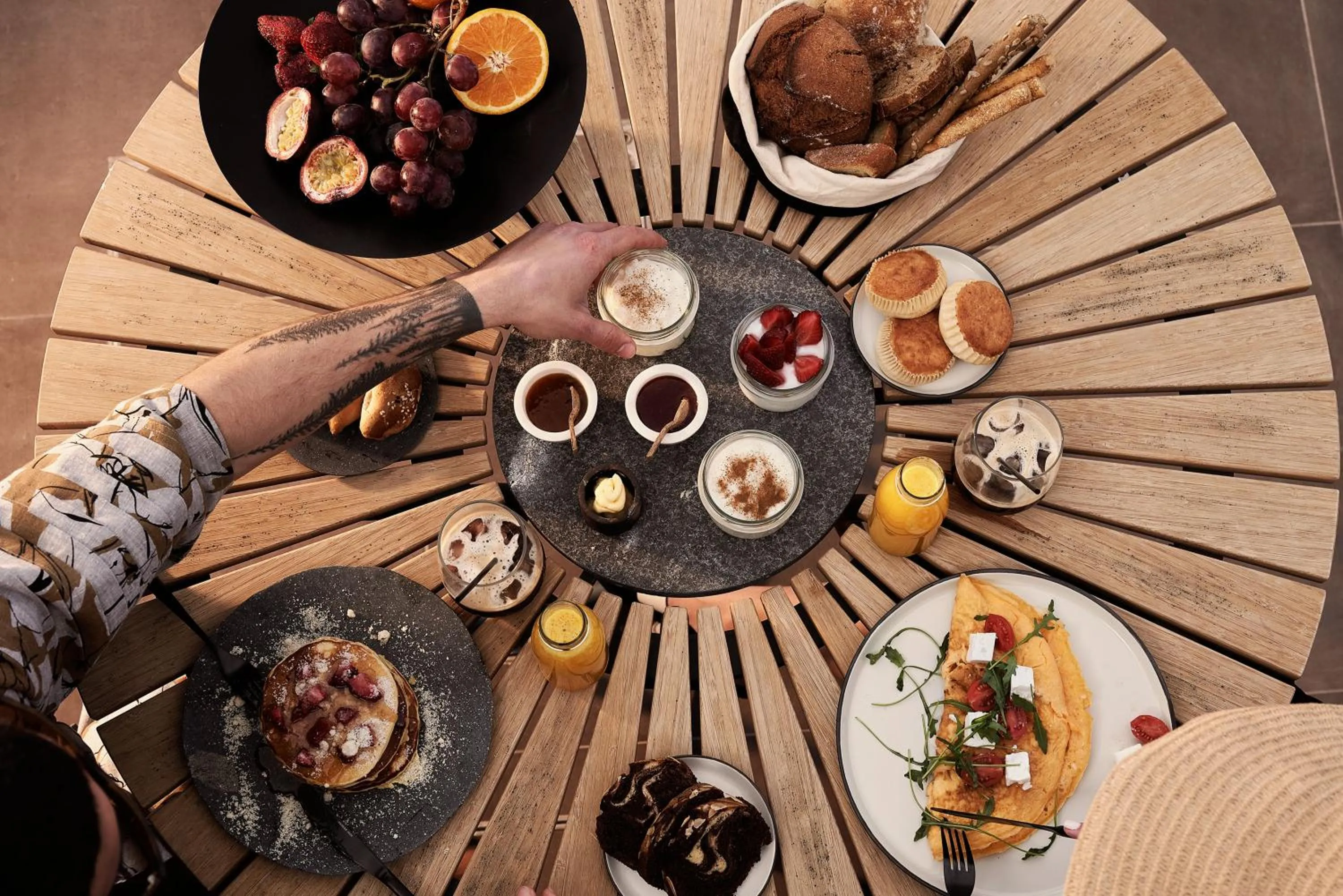 People in Apikia Santorini