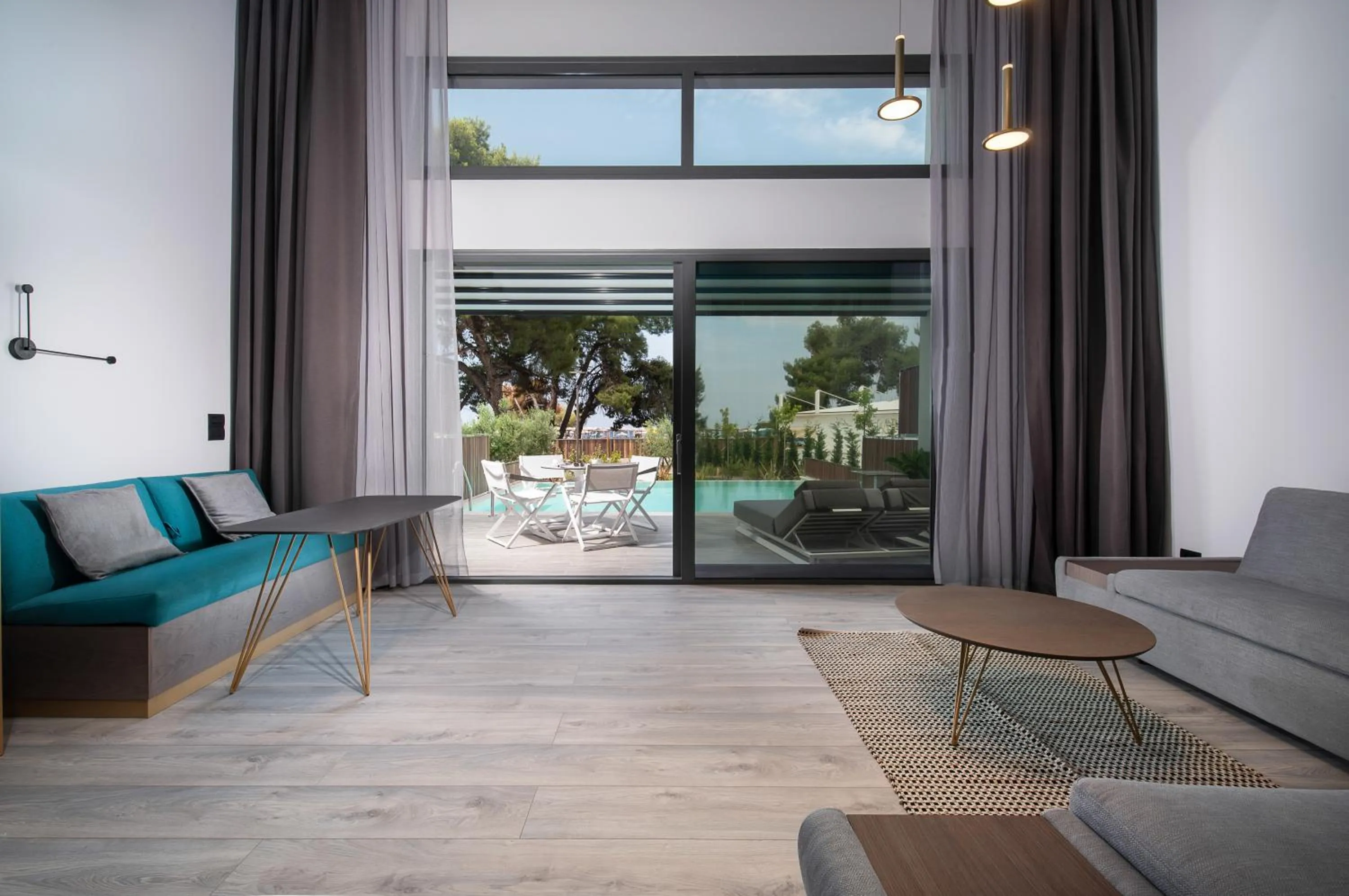 Living room in Lagomandra Luxury Suites with Private Pools