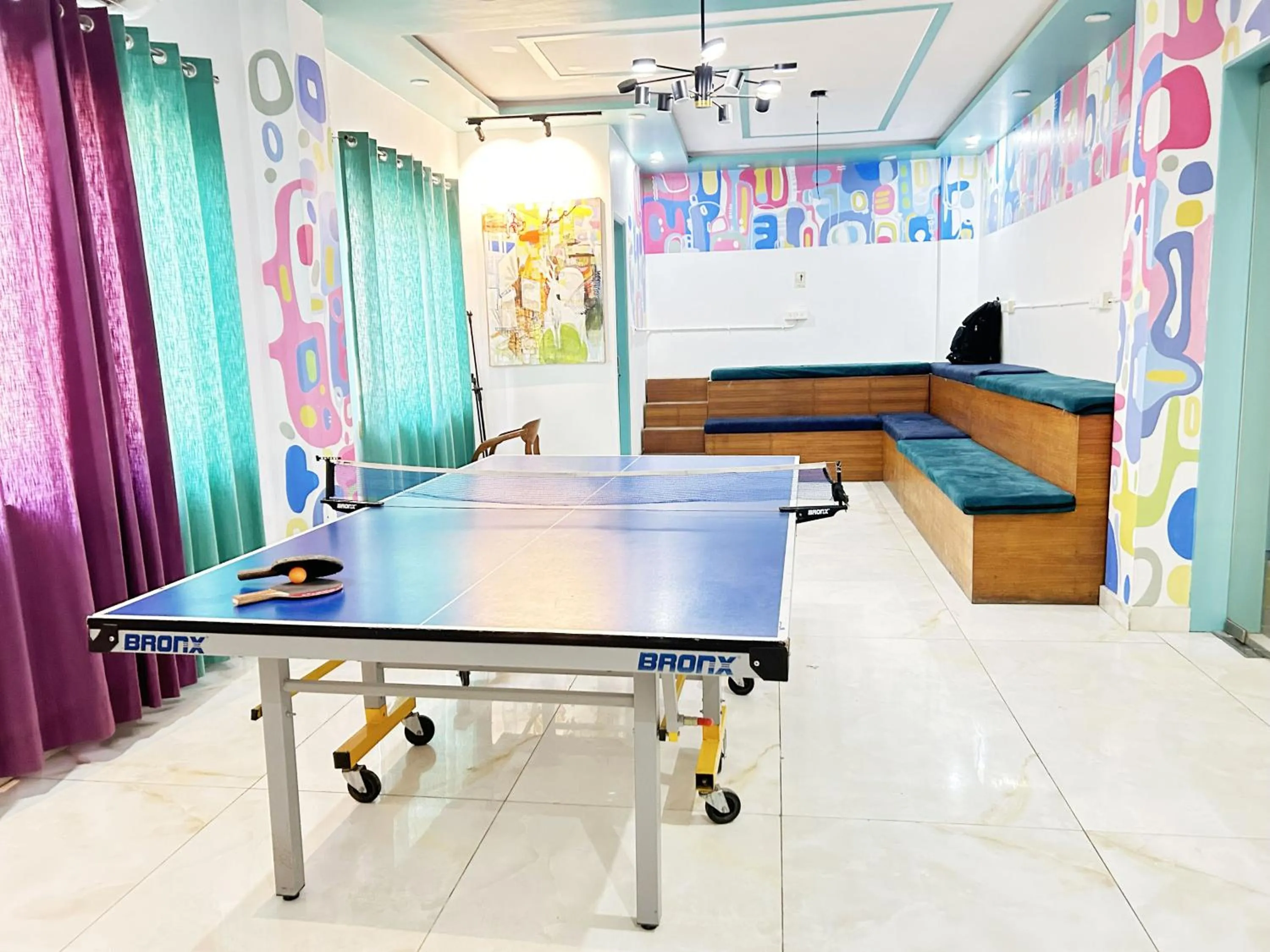 Communal lounge/ TV room in Trippme Rishikesh, formerly The Sweven