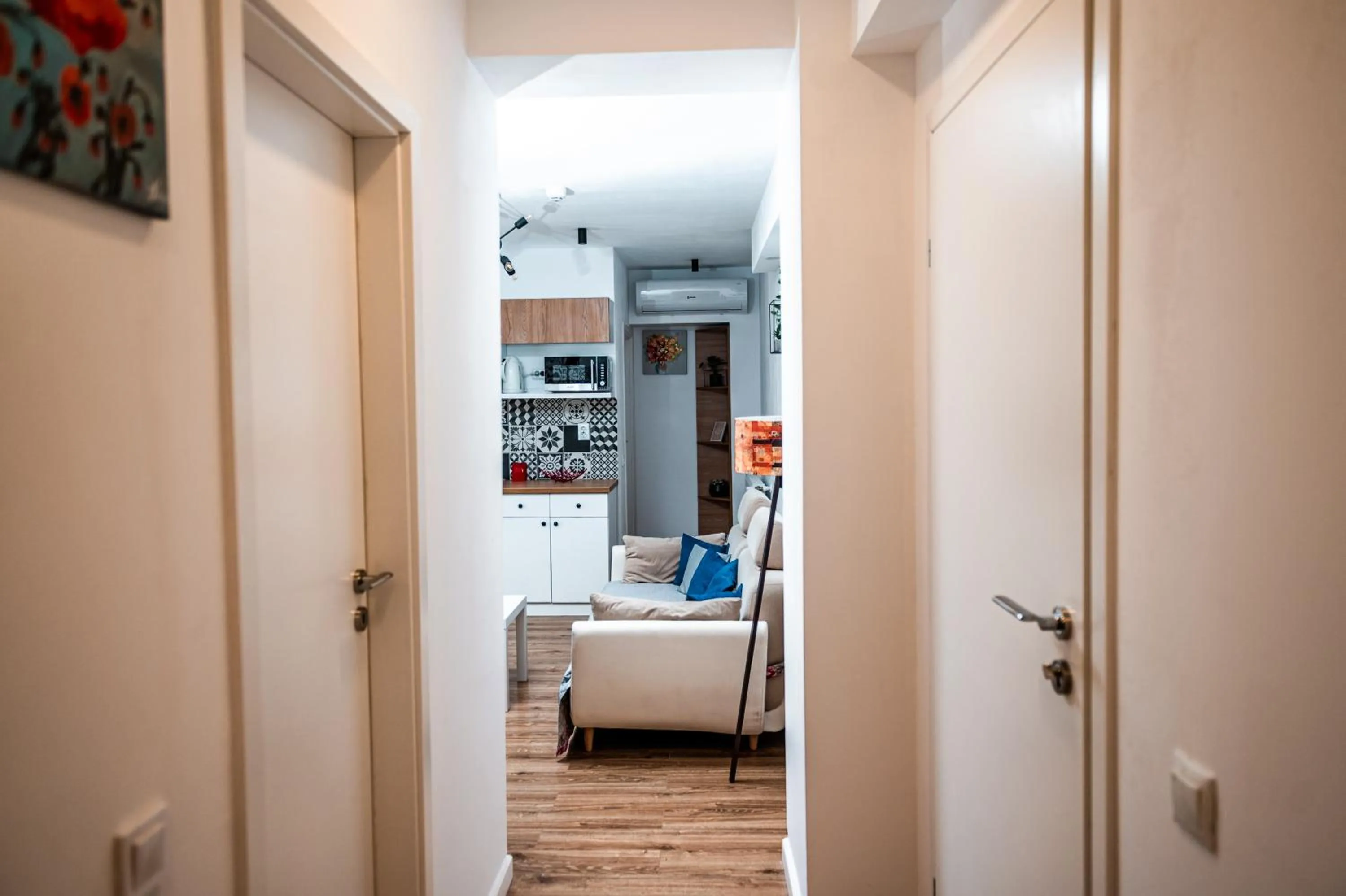 Living room, Bed in Puzzle Apartaments&Studios