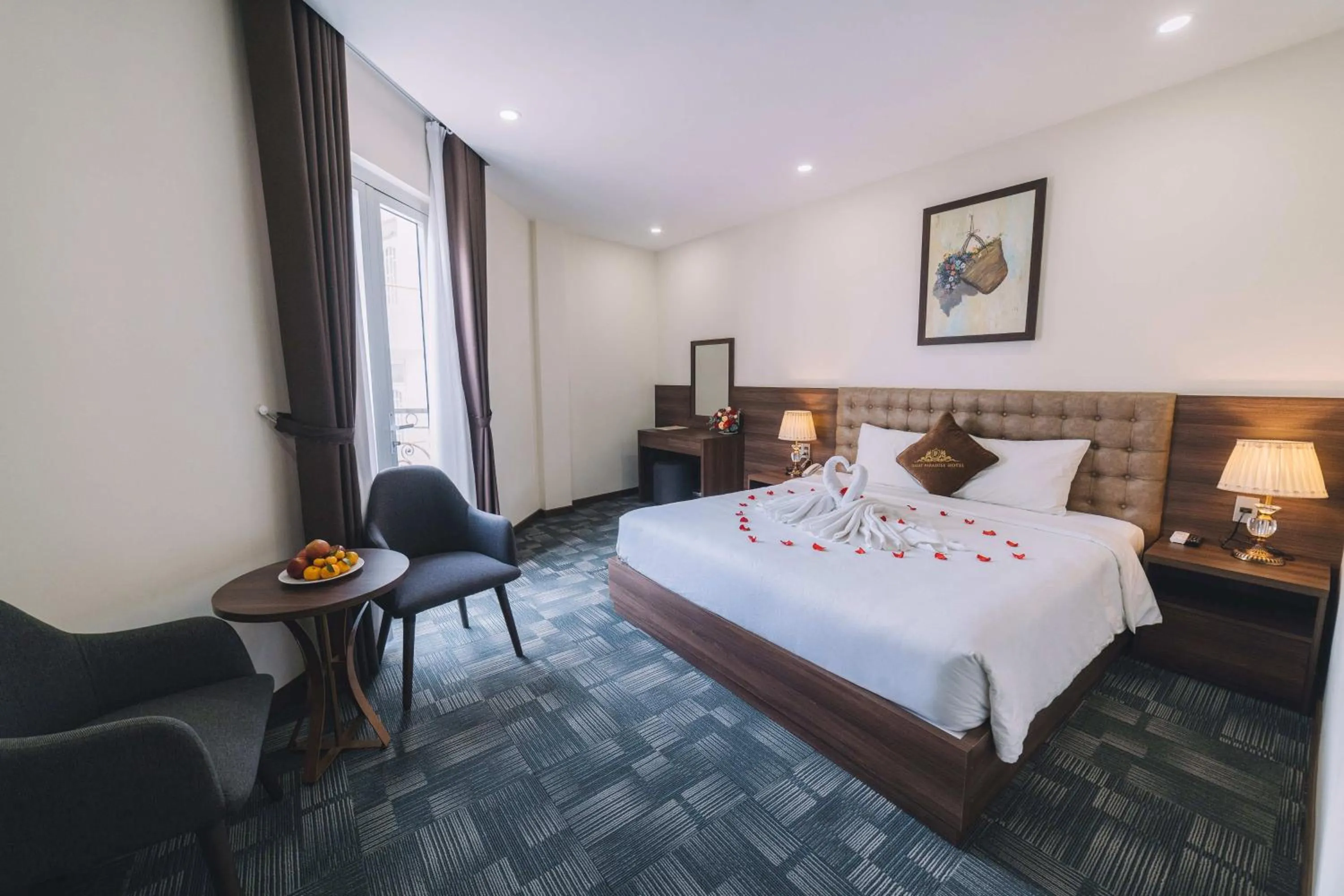 Bed in Dalat Paradise Hotel