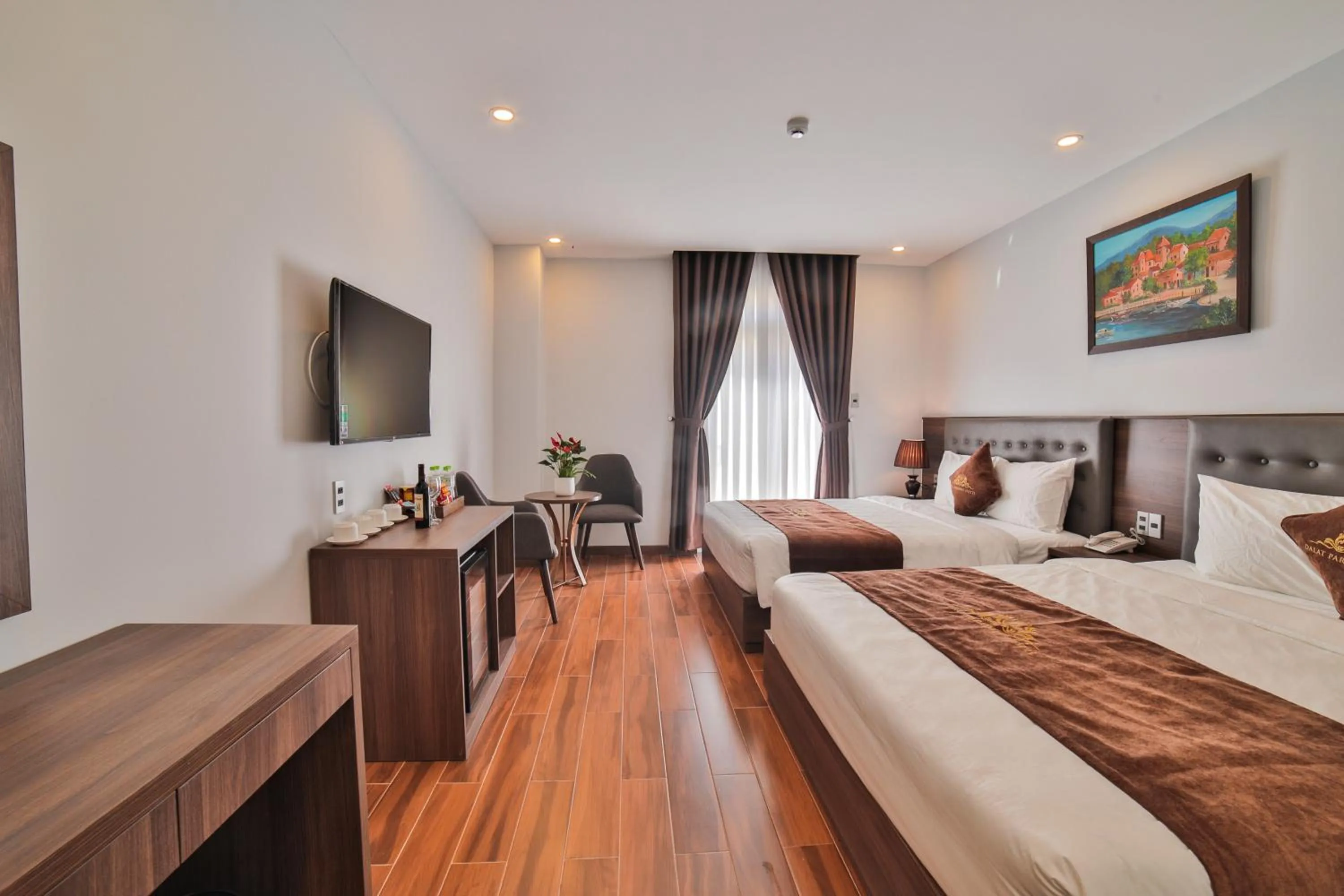 Bed in Dalat Paradise Hotel