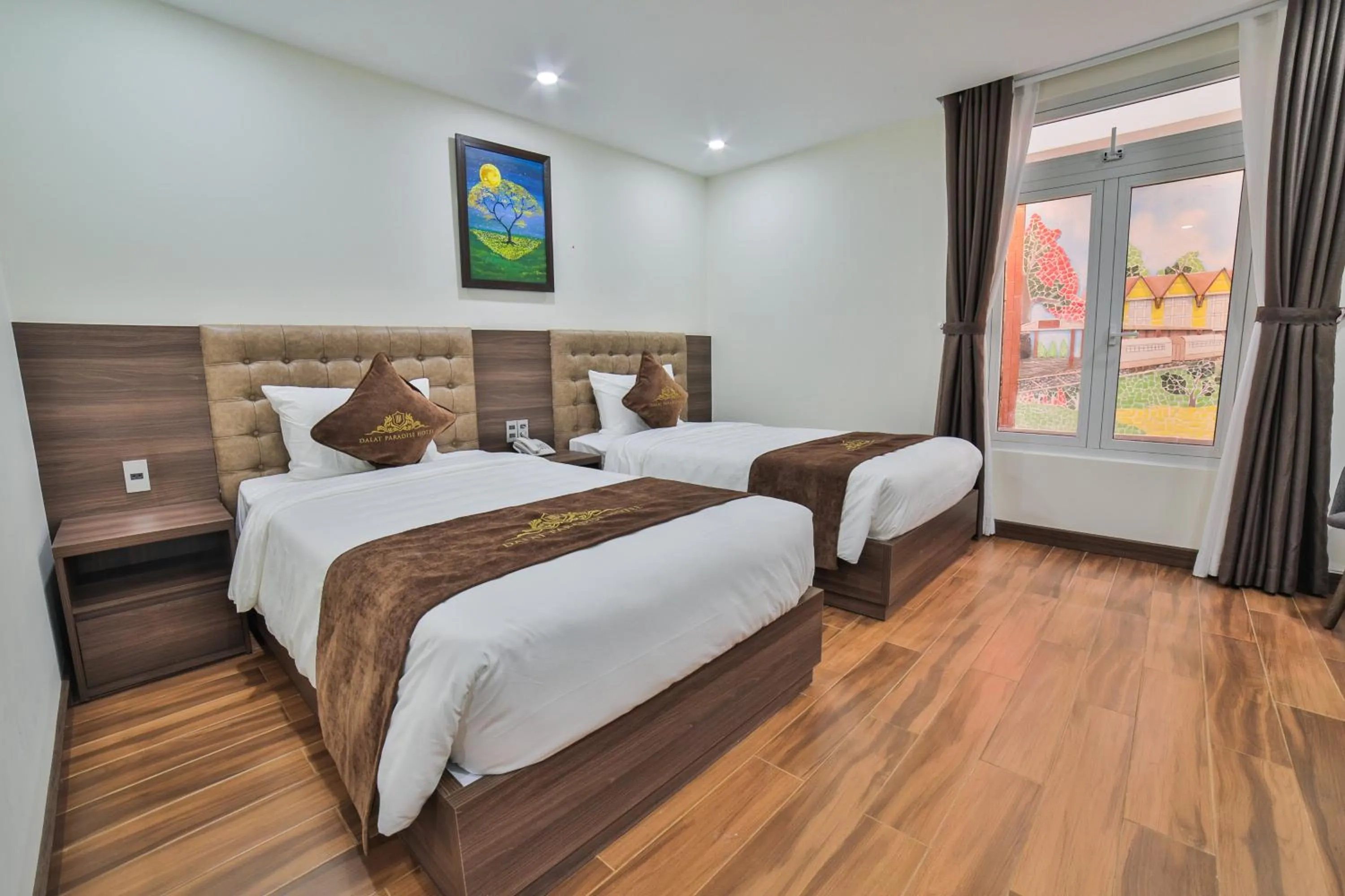 Bed in Dalat Paradise Hotel